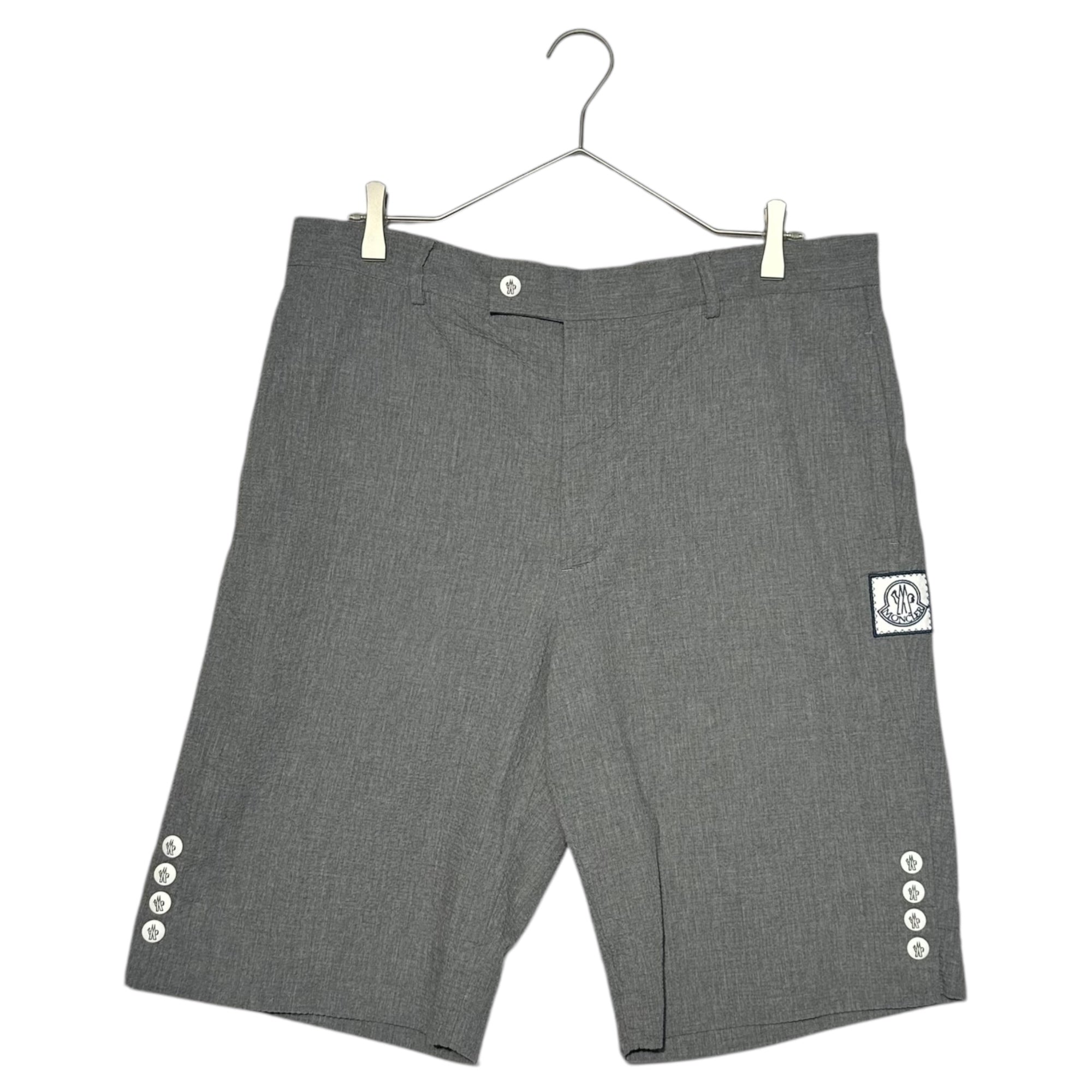 MONCLER GAMME BLEU(モンクレールガムブルー) Seersucker Side Button Shorts シアサッカー サイドボタン ショーツ D13911301100 4 グレー ハーフ ショート パンツ コットン
