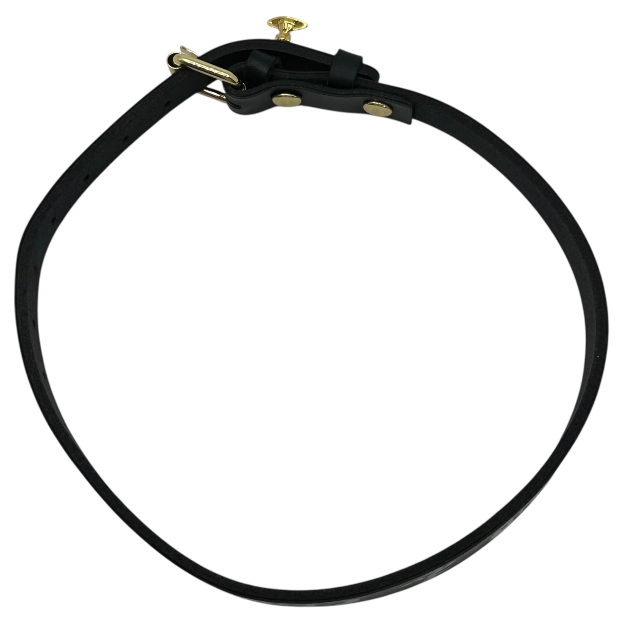 Vivienne Westwood(ヴィヴィアンウエストウッド) Orb Charm Painted Leather Choker オーブ チャーム ペイント レザー チョーカー ブラック