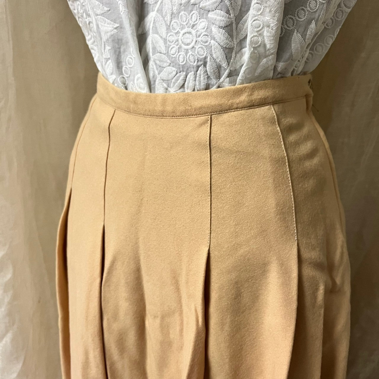 Euro Vintage(ヨーロッパヴィンテージ) cacharel(キャシャレル)_60's~ pale tone wool flare skirt/ペールトーンウールフレアスカート 36(Sサイズ程度) ピンク