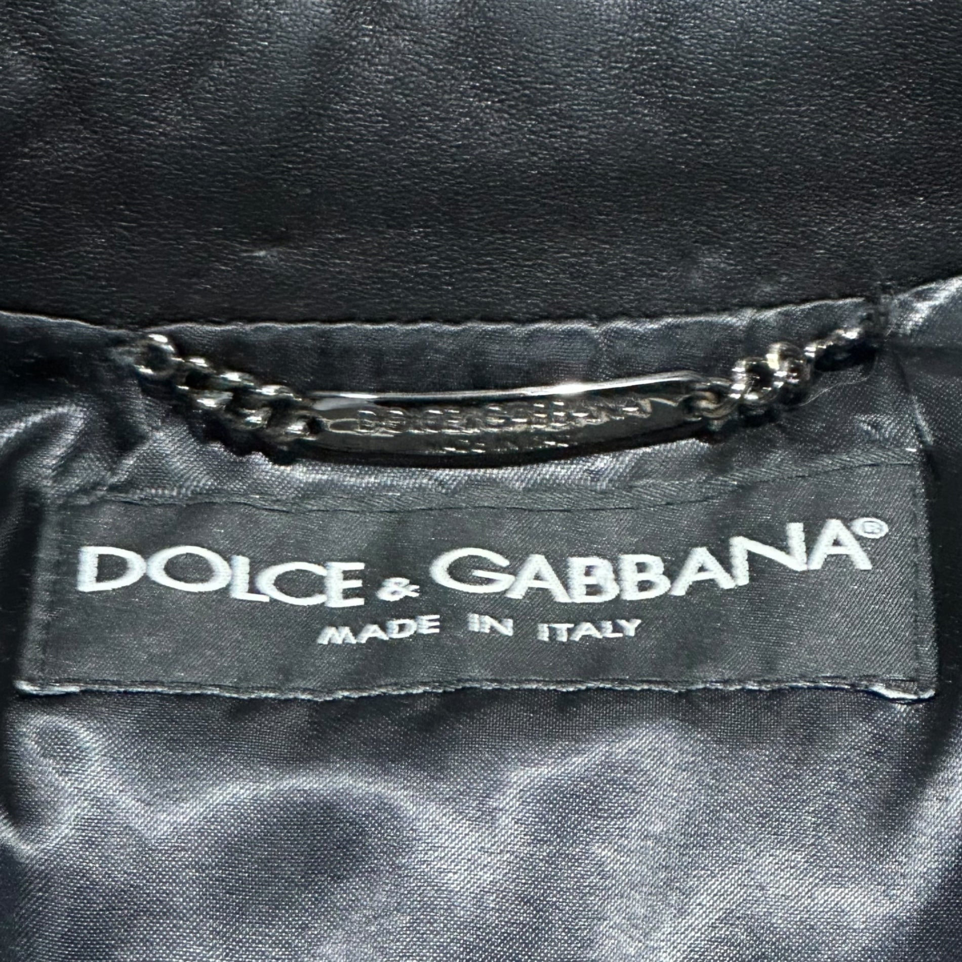 DOLCE&GABBANA(ドルチェ&ガッバーナドルガバ) Lambskin single zip-up ribbed blouson ラムレザー シングル ジップアップ リブ ブルゾン G9972L 44(XS程度) ブラック