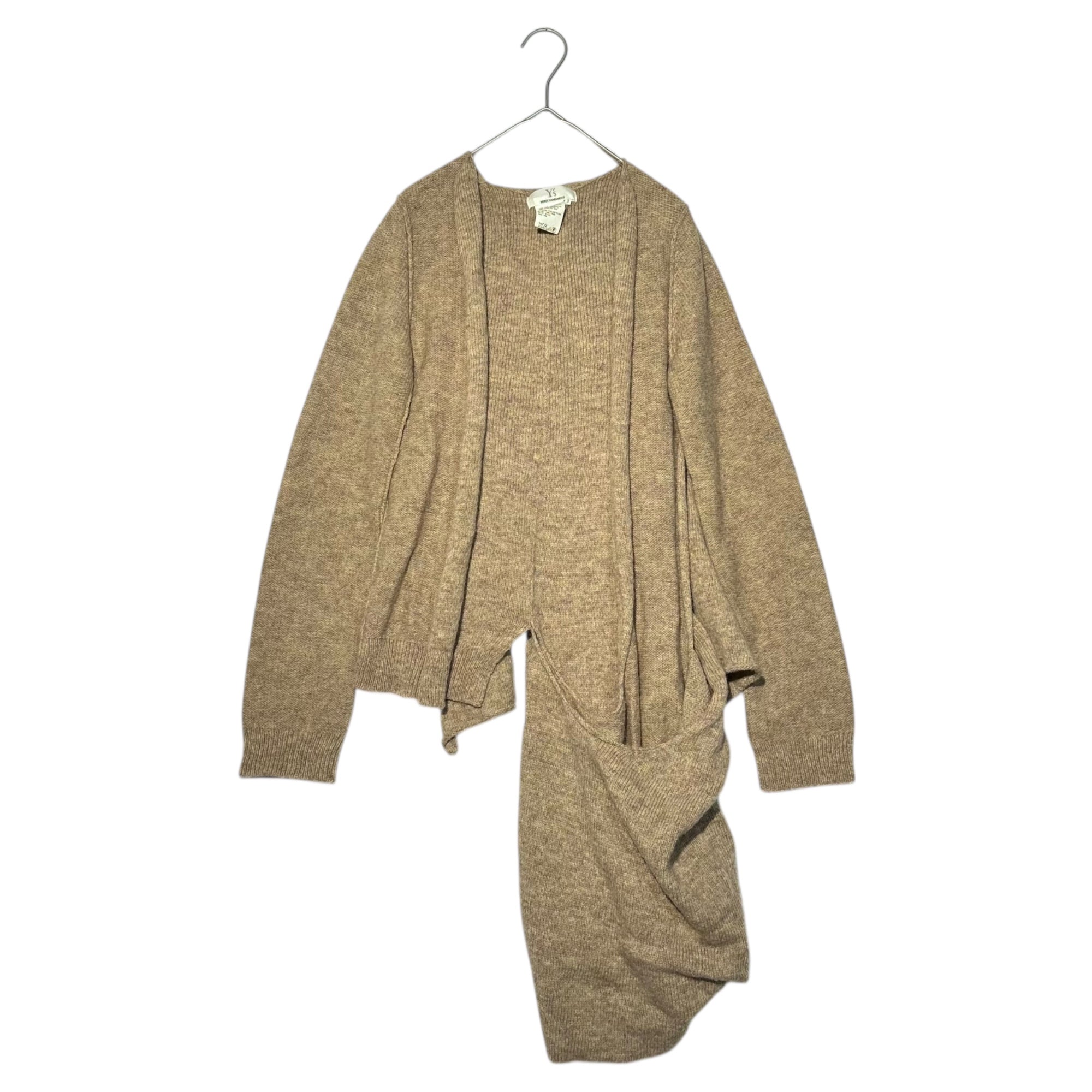Y's(ワイズ) Buttonless modified knit cardigan ボタンレス 変形 ニット カーディガン YV-K06-173 3(L程度) ベージュ