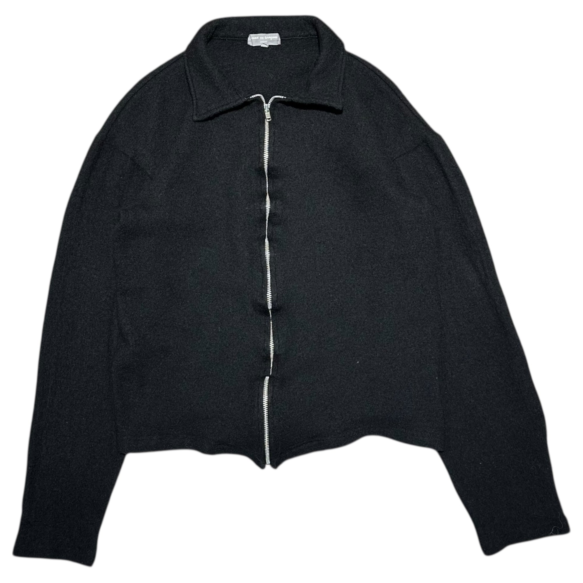 【SALE対象外】COMME des GARCONS HOMME(コムデギャルソンオム) 03AW Wool Felted Zip-Up Jacket 田中オム ウール 縮絨 ジップアップ ジャケット HL-T003 S ブラック AD2003 00's アーカイブ