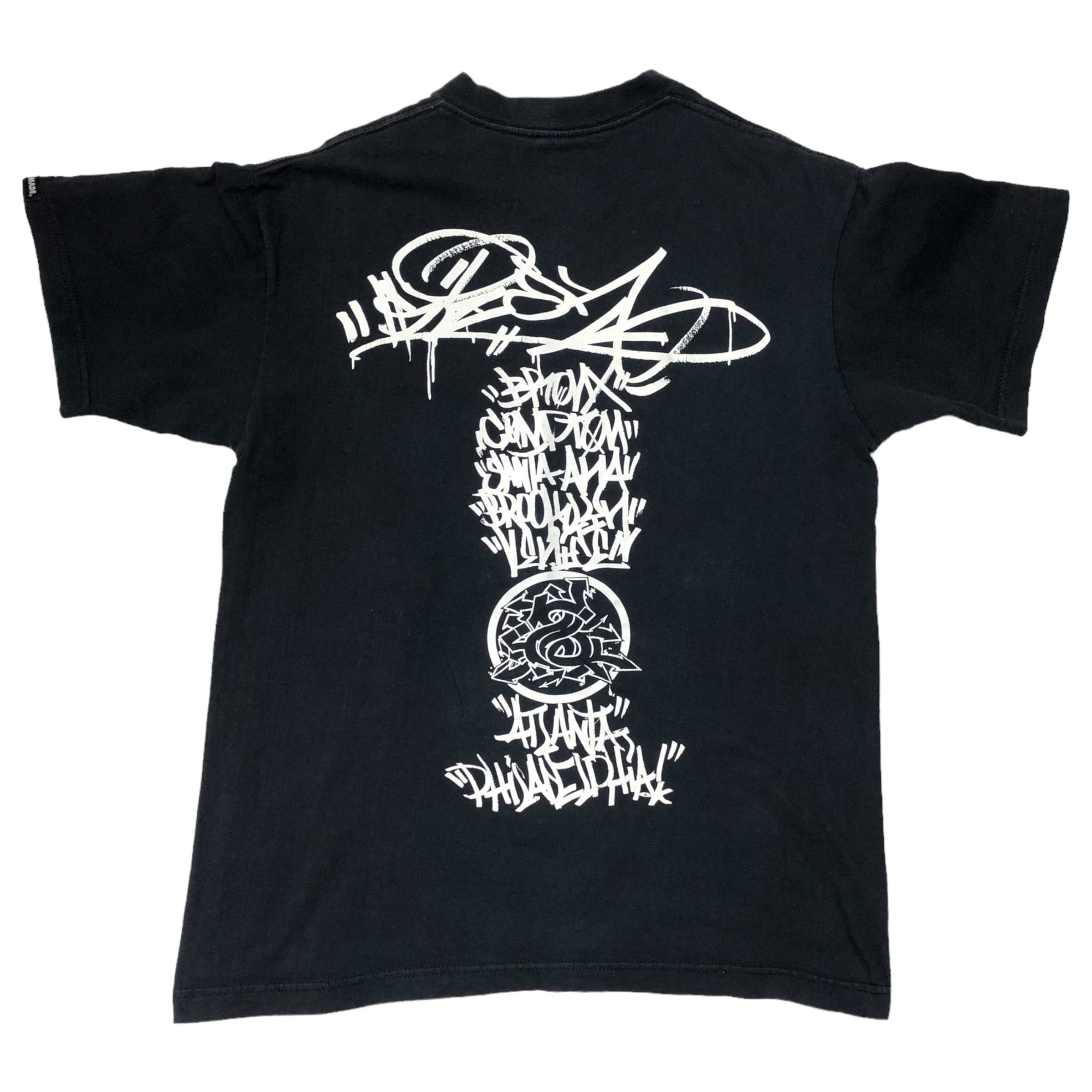 STUSSY(ステューシー) 90's~00's VINTAGE world tour 筆記体 Tシャツ ワールドツアー 紺タグ M ブラック 90~00年代 ヴィンテージ OLD STUSSY