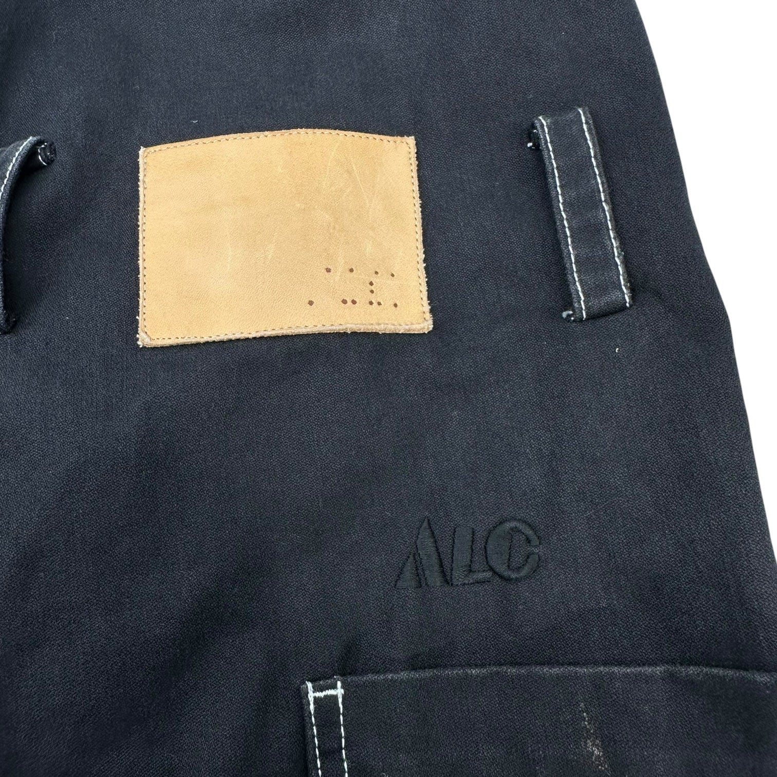 AlexanderLeeChang(アレキサンダーリーチャン) White Stitch Front Zip Cotton Overalls ホワイトステッチ フロントジップ コットン オーバーオール AC-041908 2(M程度) ブラック