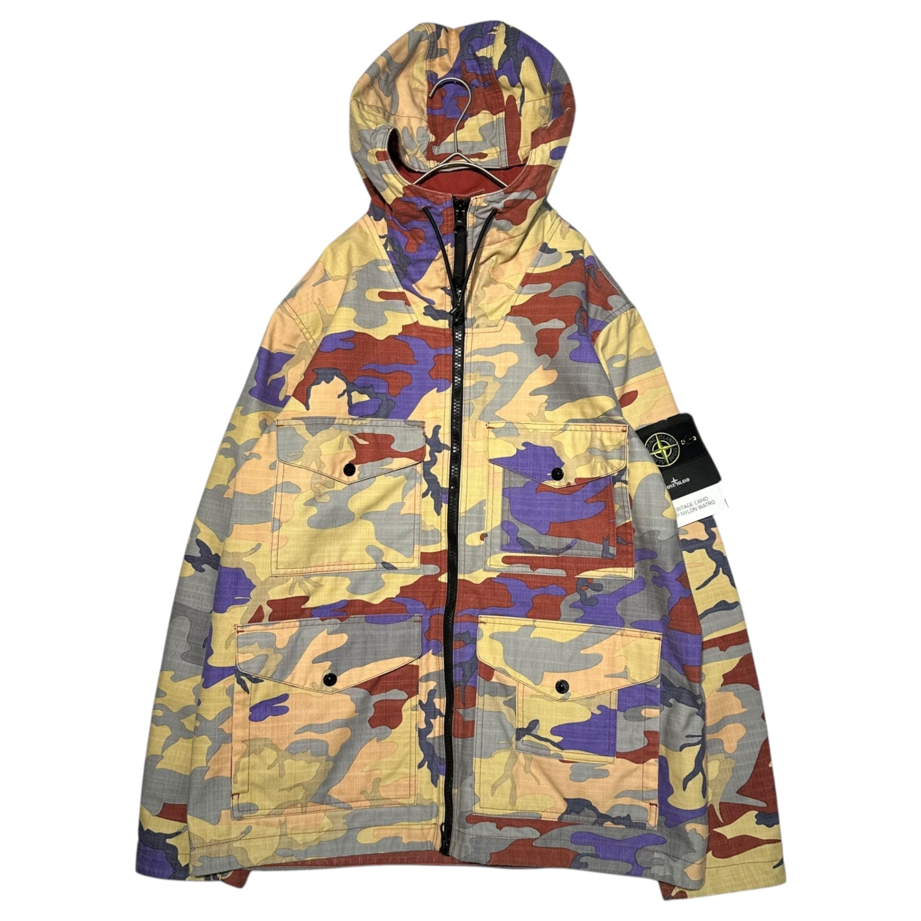 STONE ISLAND(ストーンアイランド) 22AW S.i. Heritage Camo Ripstop Nylon Watro Hooded Jacket In Multicolor ヘリテージ カモ リップストップ ナイロン ワトロ フーデッド ジャケット 7715Q02E2 L マルチカラー 迷彩 マウンテンパーカー