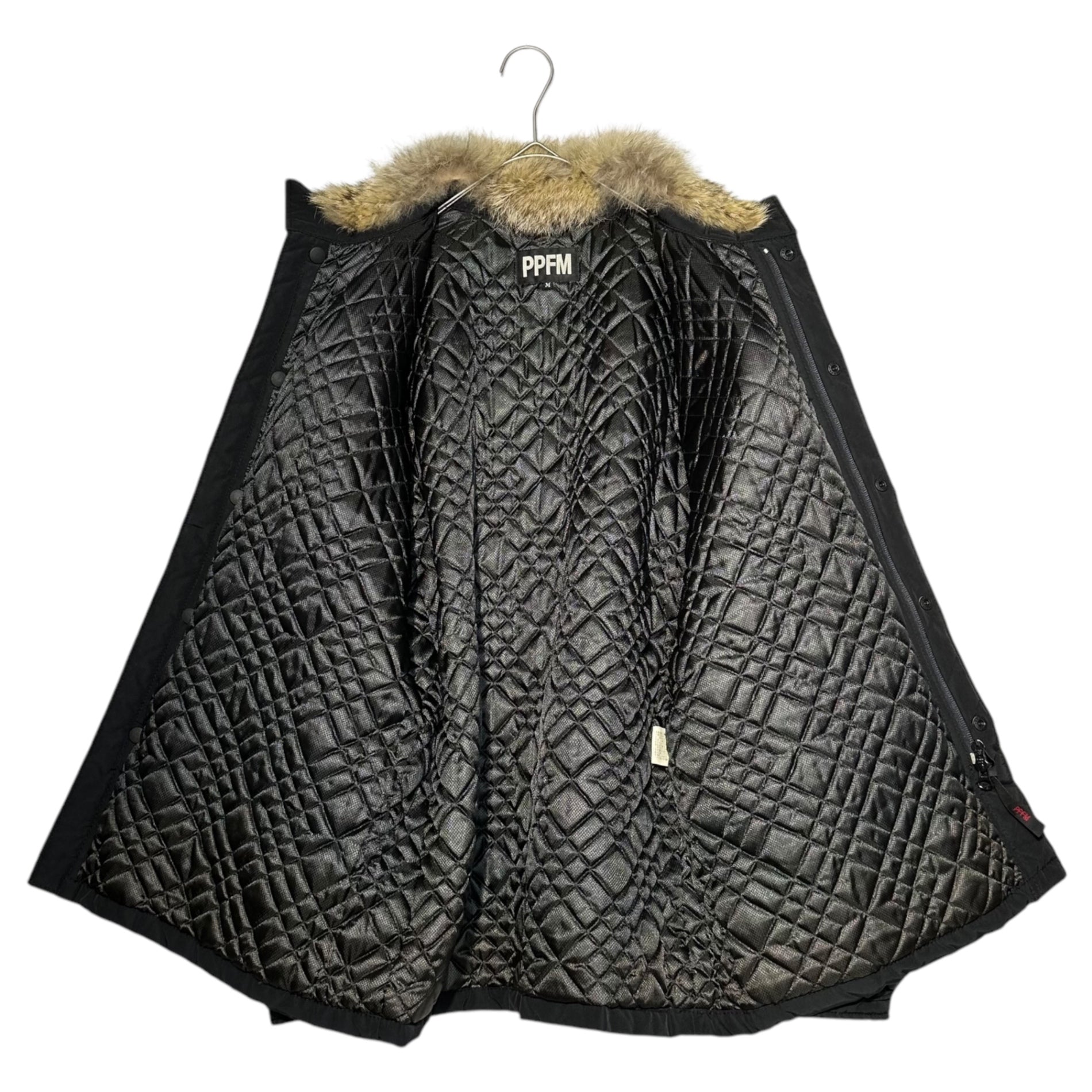 PPFM(ピーピーエフエム) 00's Vintage Multifunctional Nylon Tech Interior Quilted Tactical Jacket 00年代 ヴィンテージ 多機能 ナイロン テック 内側 キルティング タクティカル ジャケット 35-02MS07 M ブラック 2002年発売品 コヨーテファー付属