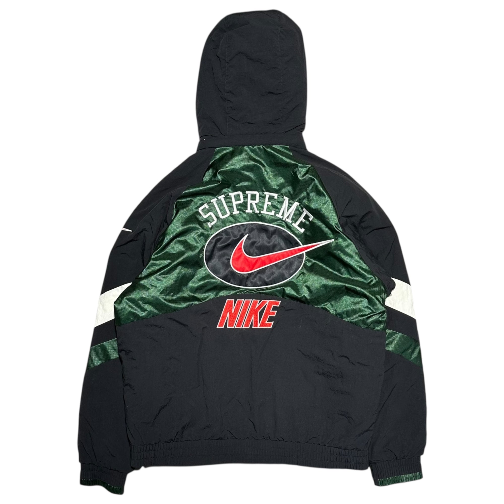 SUPREME×NIKE(シュプリーム×ナイキ) 19SS Hooded Sport Jacket フーデット ロゴ ナイロン 中綿 ジャケット CD6074-010 S ブラック コラボ