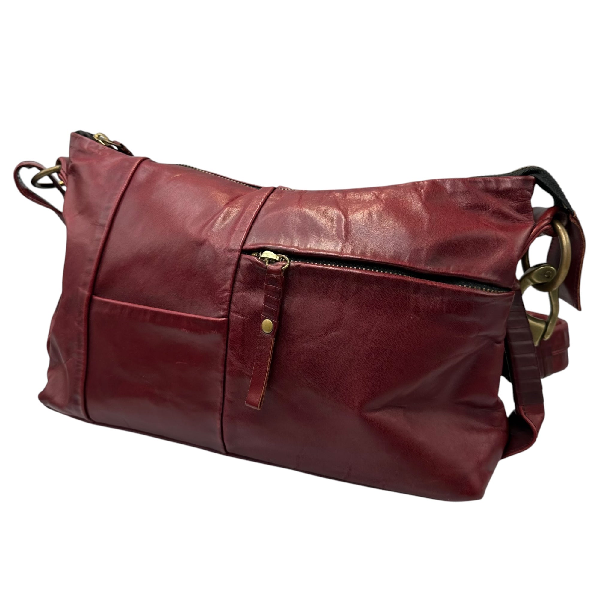 cornelian taurus(コーネリアンタウラス) 2Way Panel Leather Shoulder Bag - Cowhide パネル レザー ショルダー バッグ ハウハイド ボルドー by daisuke iwanaga