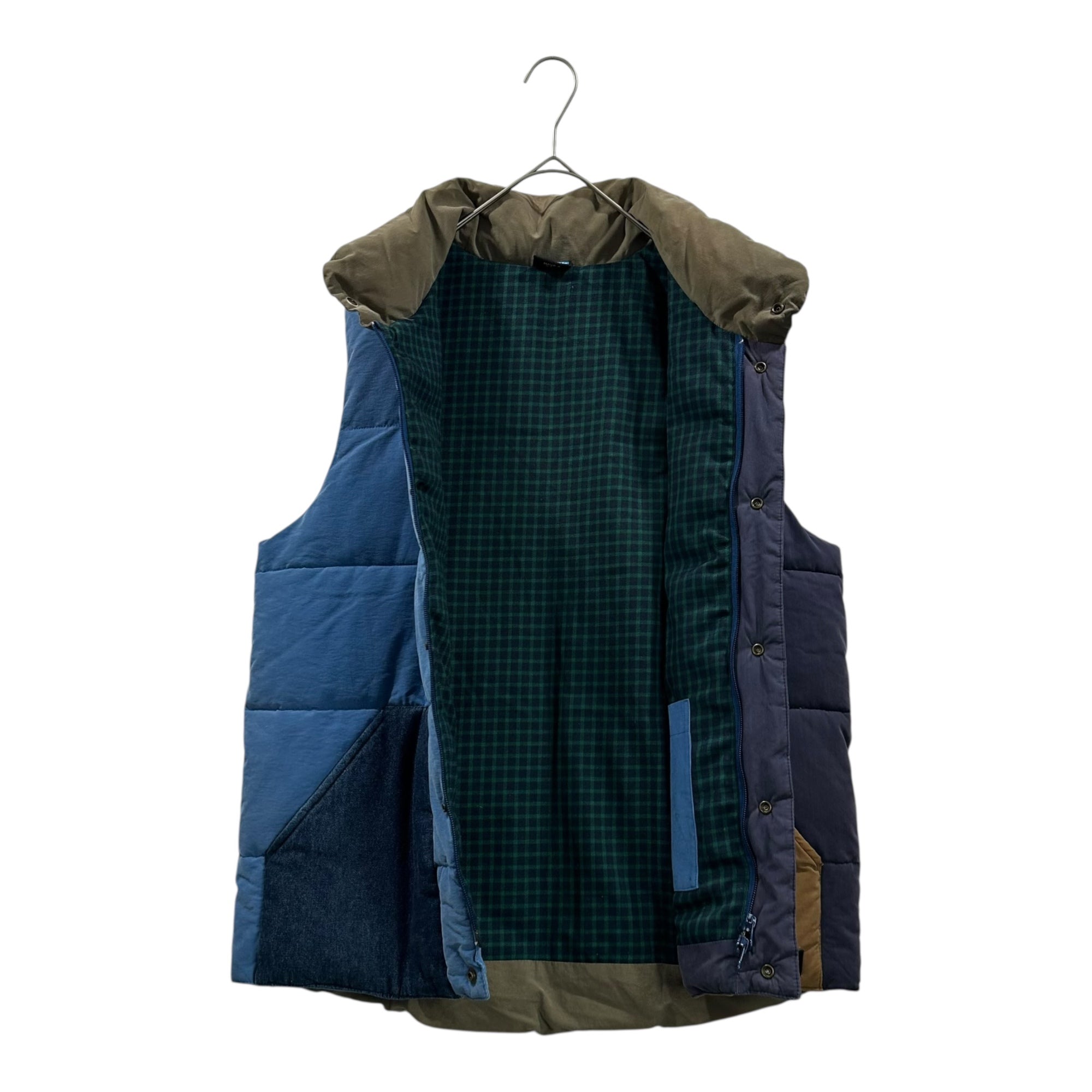 KAVU(カブー) Switchable Insulated Vest 切替 中綿 ベスト 19820340 L カーキ×ブルー×ブラウン