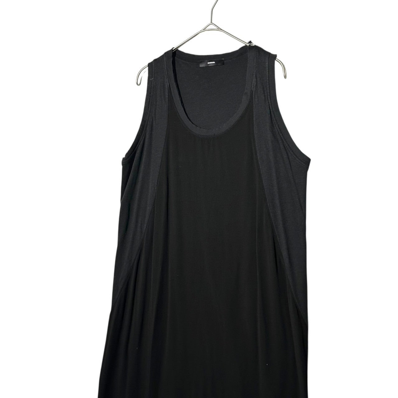 DIESEL(ディーゼル) Sleeveless dress with hook embellishment design フック 装飾 デザイン ノースリーブ ワンピース A62226170 M ブラック