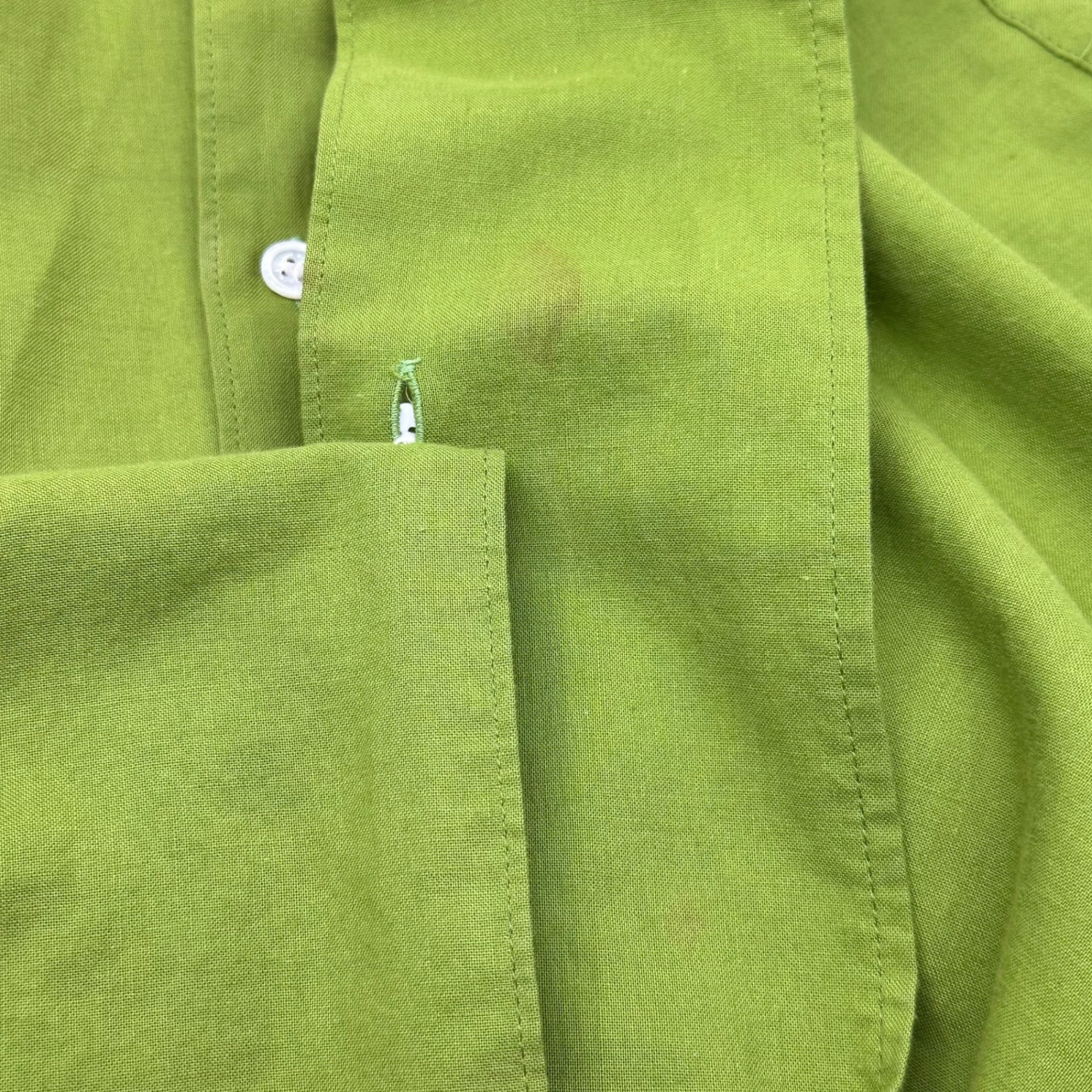 COMME des GARCONS(コムデギャルソン) 80's Vintage Collar Satin Switch Oversize Shirt ヴィンテージ 襟サテン 切替 オーバー サイズ シャツ GB050170 表記無(メンズL程度) グリーン 80年代 ヴィンテージ デカ襟