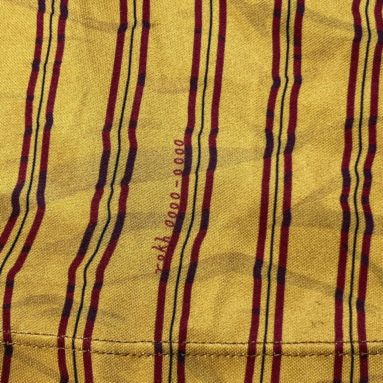 Rokh(ロク) "rokh0000-0000"ストライプジャージーハイネックカットソー 34(Sサイズ程度) イエロー×レッド