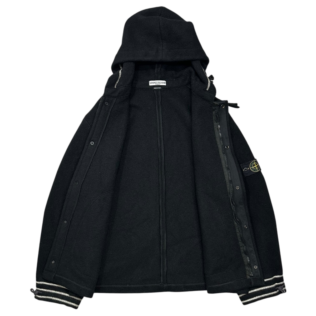 STONE ISLAND(ストーンアイランド) 2003AW Heavyweight Lana Wool Zipped Sailing Jacket ヘビーウェイト ラナウール ジップ セーリング ジャケット 39154616 XL ブラック 00's セーラー コート