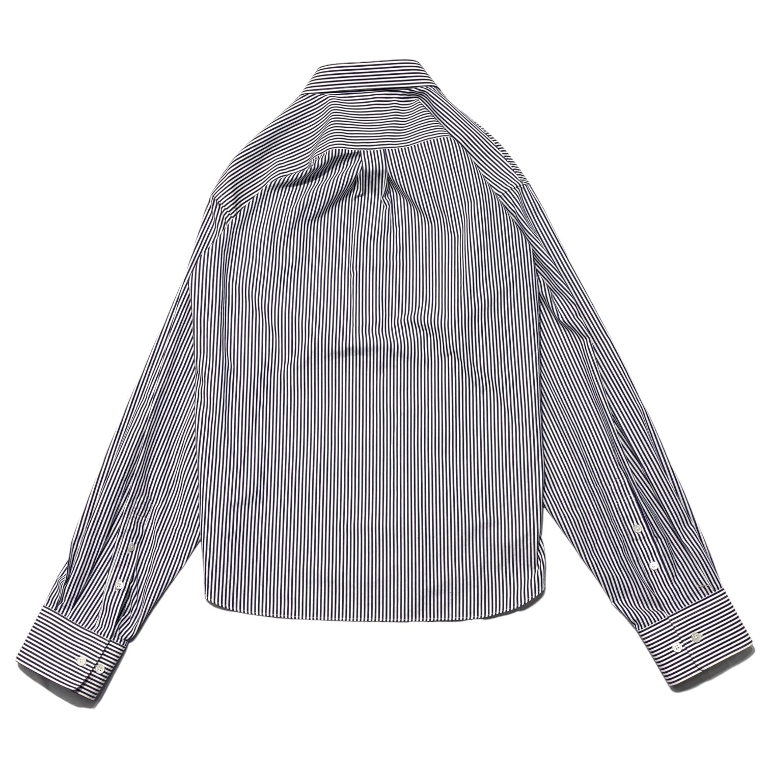 VETEMENT × COMME des GARCONS shirt(ヴェトモン×コムデギャルソンシャツ) 17SS STRIPE OVER SHIRT ストライプオーバーシャツ WSS17CDG1 XS ネイビー×ホワイト コラボ稀少品