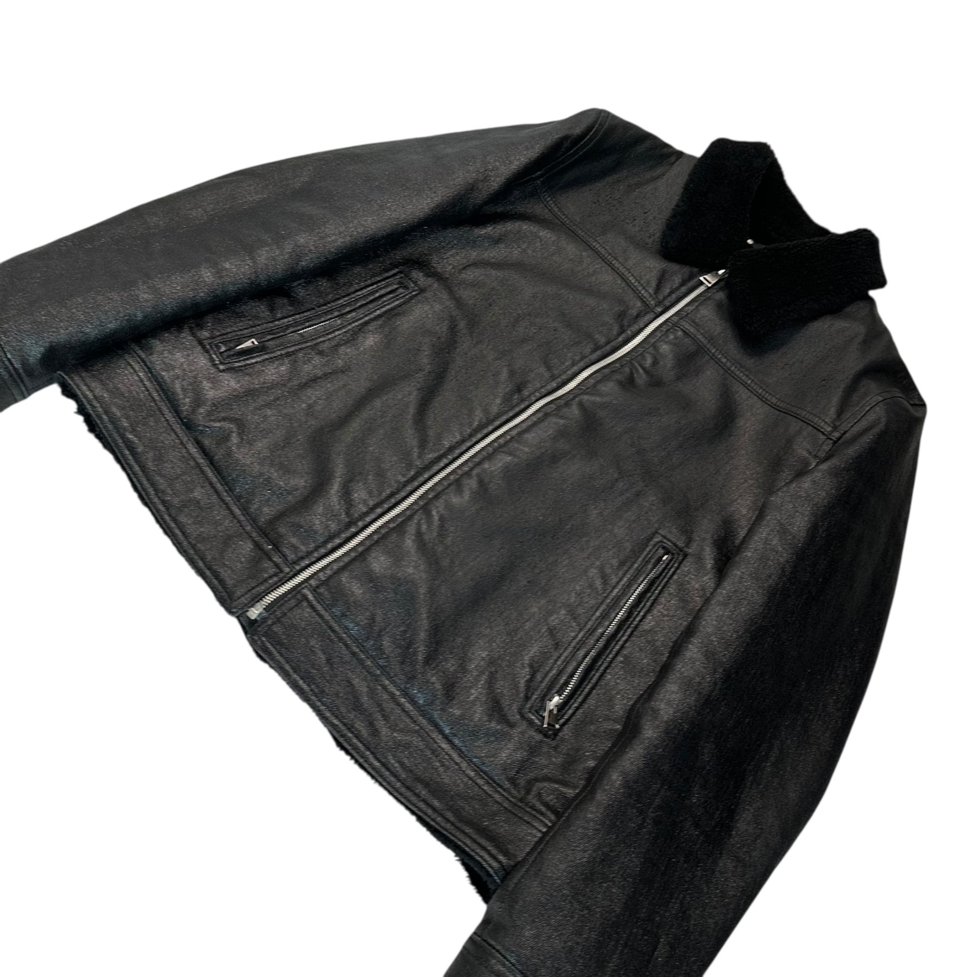 MINEDENIM(マインデニム) 18AW コーティング 裏ボア ジップアップ ジャケット 1810-8003-99-022 2 ブラック