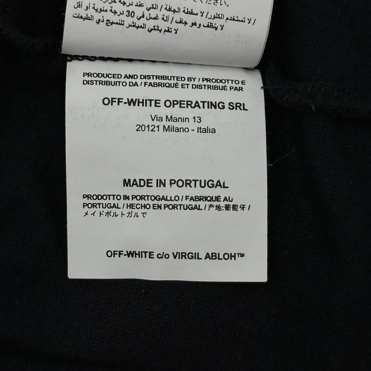 Off-White(オフホワイト) 18SS Firetape Printed Logo T-Shirt ファイヤーテープ プリント ロゴ Tシャツ OMAA002S18185006 XS ブラック