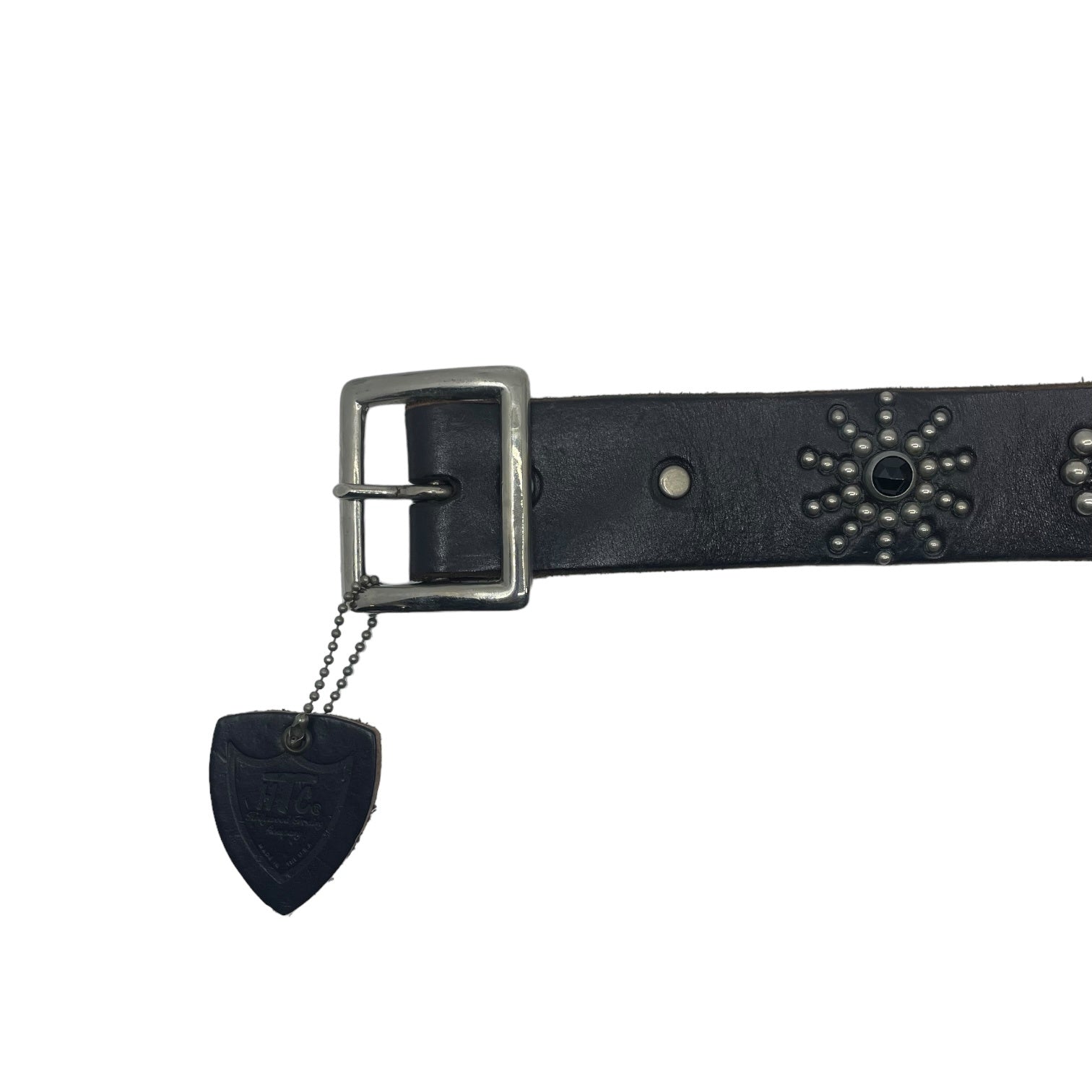 HTC(エイチティーシー) Oval Black Stingray Belt オーバル ブラック スティングレイ ベルト レザー スタッズ 36 ブラック 参考定価 : 61,600円 スタッズ取れ有