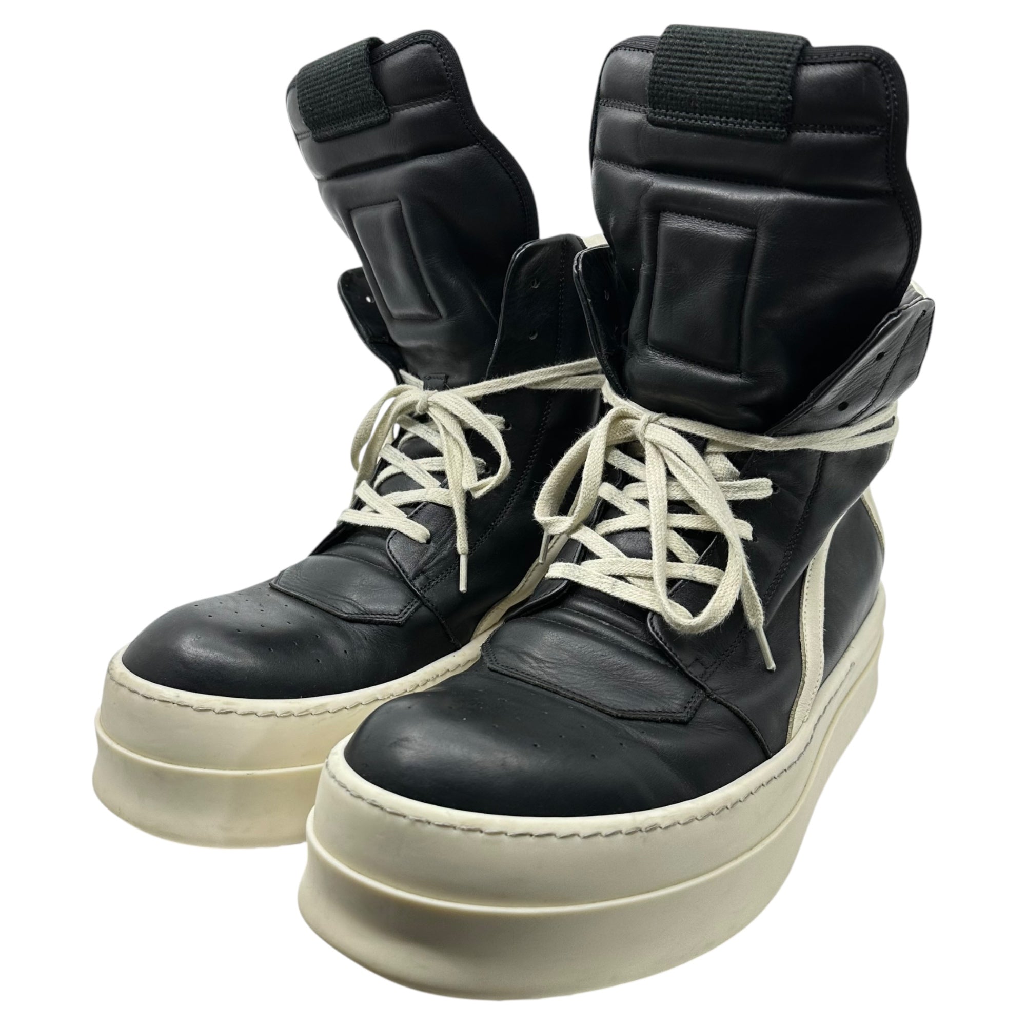 Rick Owens(リックオウエンス) SIDE ZIP HI CUT SNEAKER サイドジップ ハイカット スニーカー 54060 44(28.0cm程度) ブラック×ホワイト