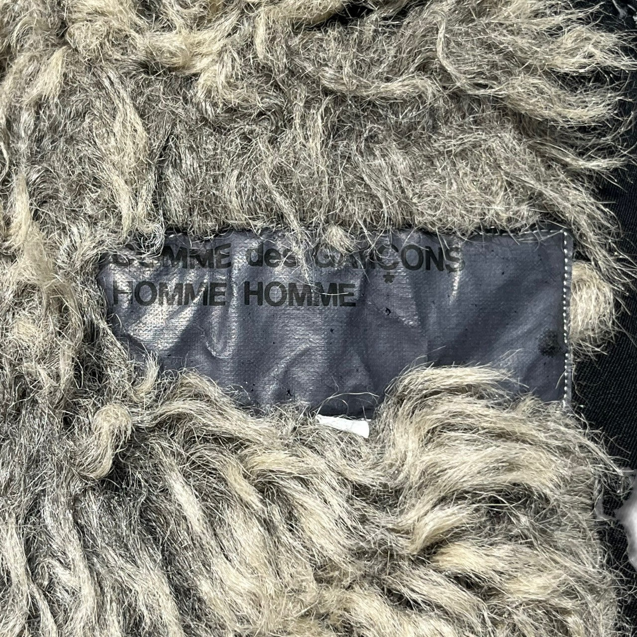 COMME des GARCONS HOMME HOMME(コムデギャルソンオムオム) 00AW inner fur 3 button jacket 内ファー 3ボタン ジャケット 田中オム M ブラック 00's ステッチ テーラード グリズリー