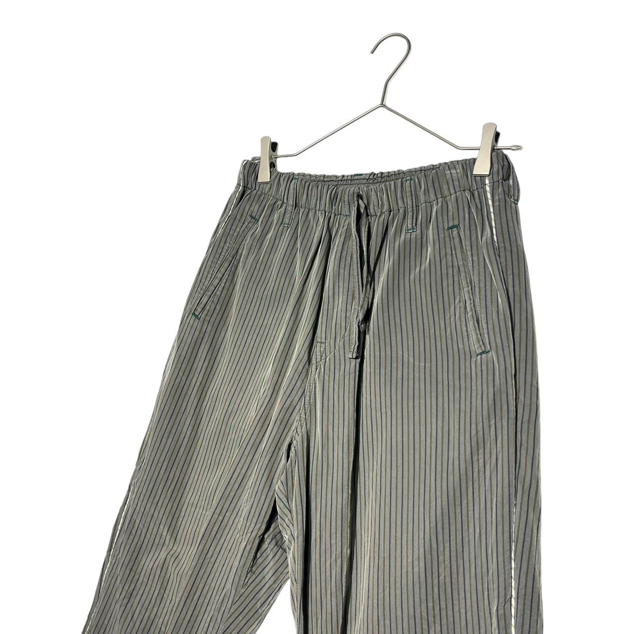 BRU NA BOINNE(ブルーナボイン) 18SS shiny easy pants シャイニー イージー パンツ 7416 00 グレー ストライプ