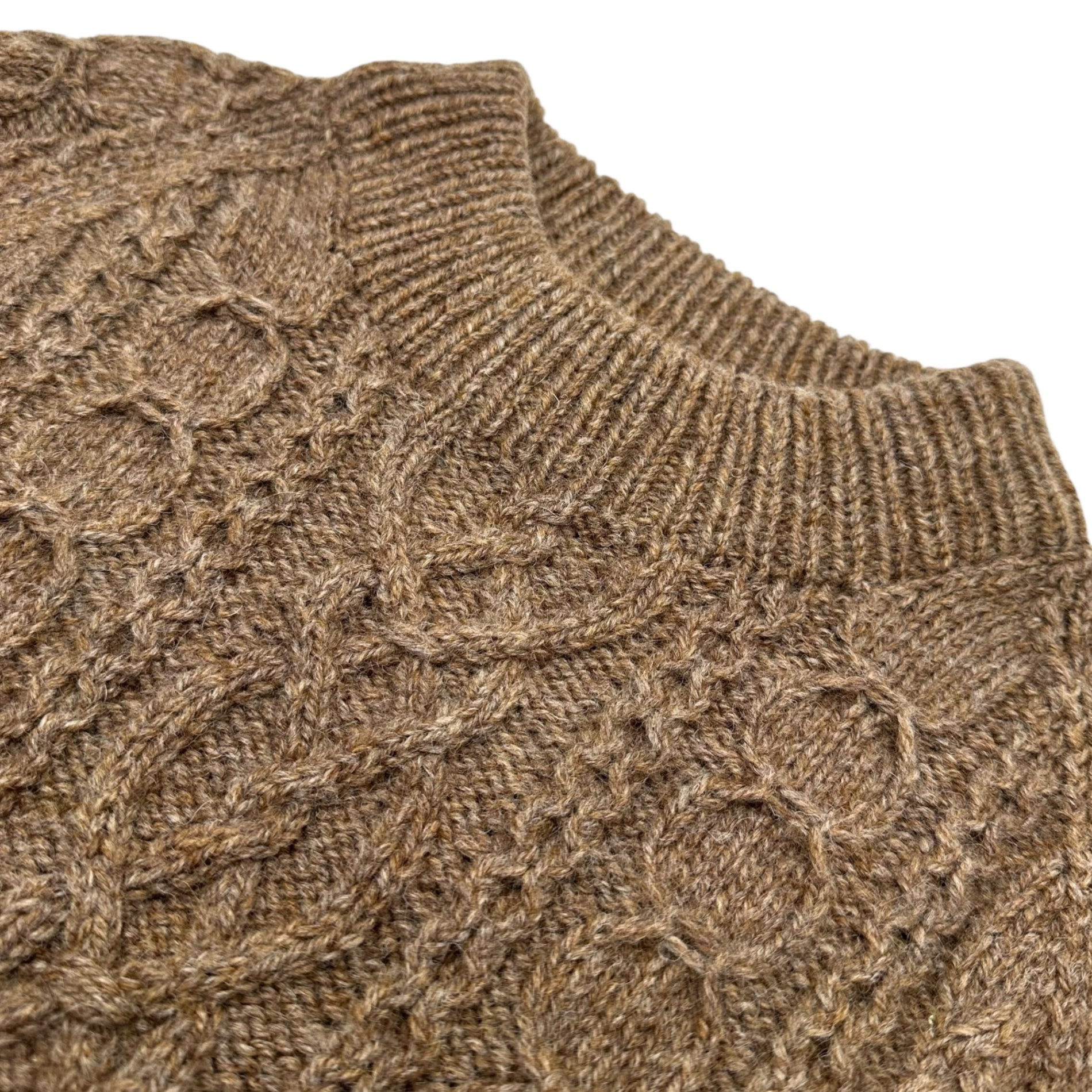 VINTAGE(ヴィンテージ) 90's~ cable knit ケーブル編みニット Mサイズ程度 ブラウン