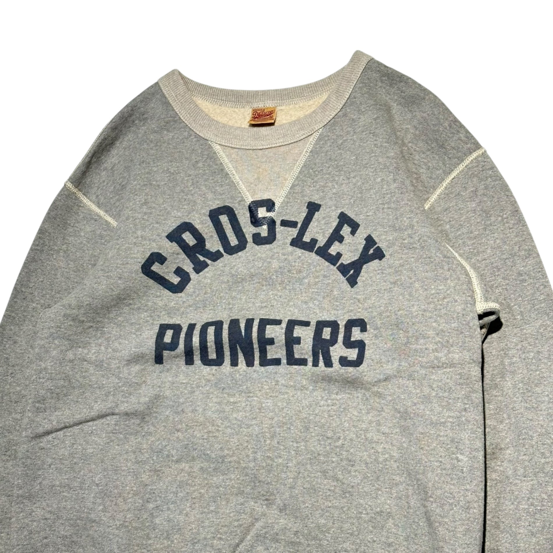 DELUXEWARE(デラックスウエア) CROS-LEX V-Cazette Sweatshirt Vカゼット スウェット S101-42 M グレー