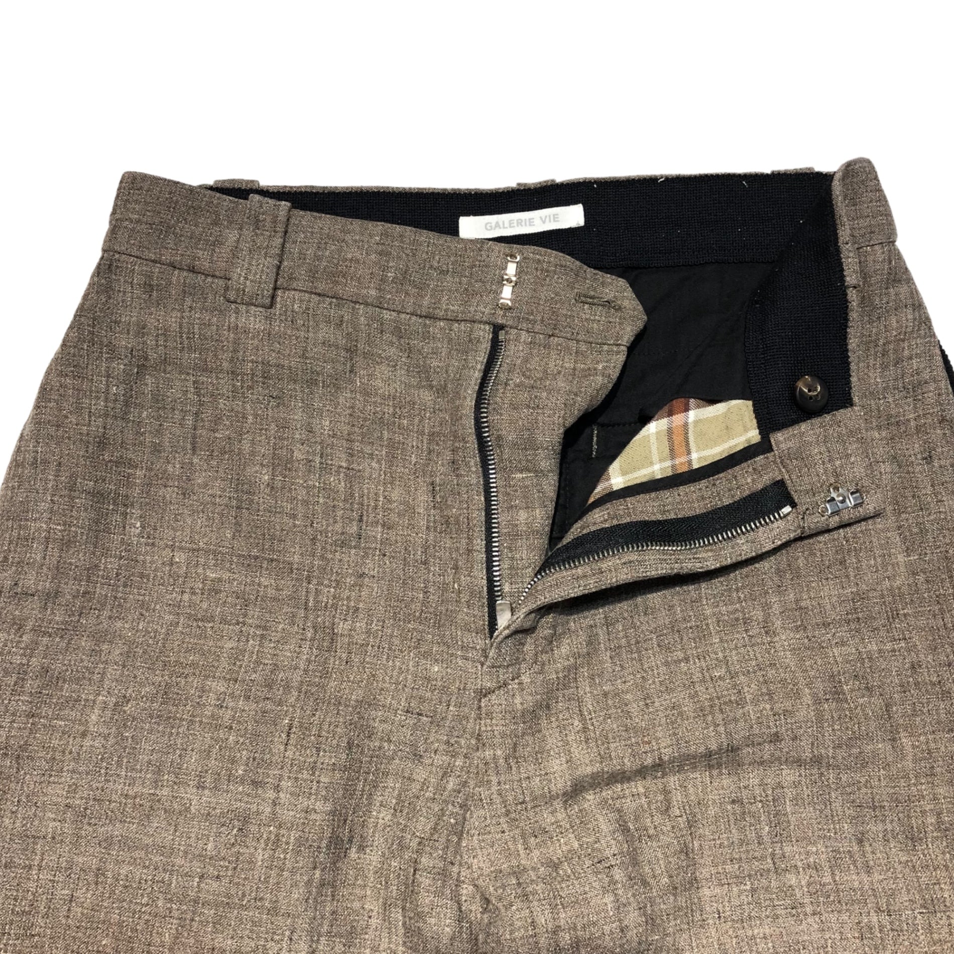 GALERIE VIE(ギャルリーヴィートゥモローランド) 21SS Linen cotton double face straight pants リネンコットンダブルフェイス ストレートパンツ 23041104131 SIZE 34(S) ブラウン 参考定価38,000円+税