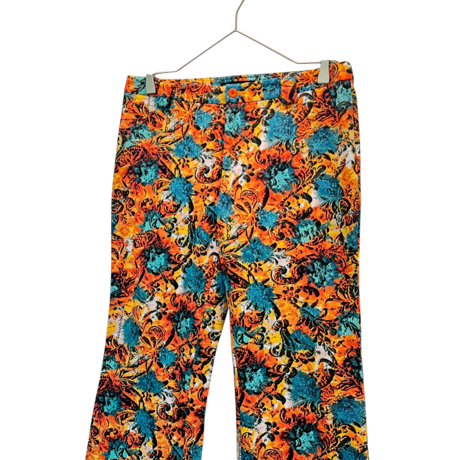 ISSEY MIYAKE(イッセイミヤケ) All-over print stretch pants オレンジ×ブルー