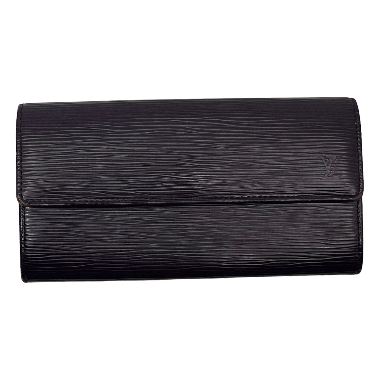 LOUIS VUITTON(ルイヴィトン) ポルトオフォイユサラ/長財布/エピ M6374L カシス(パープル) 製造番号:CA0029/イニシャル入り