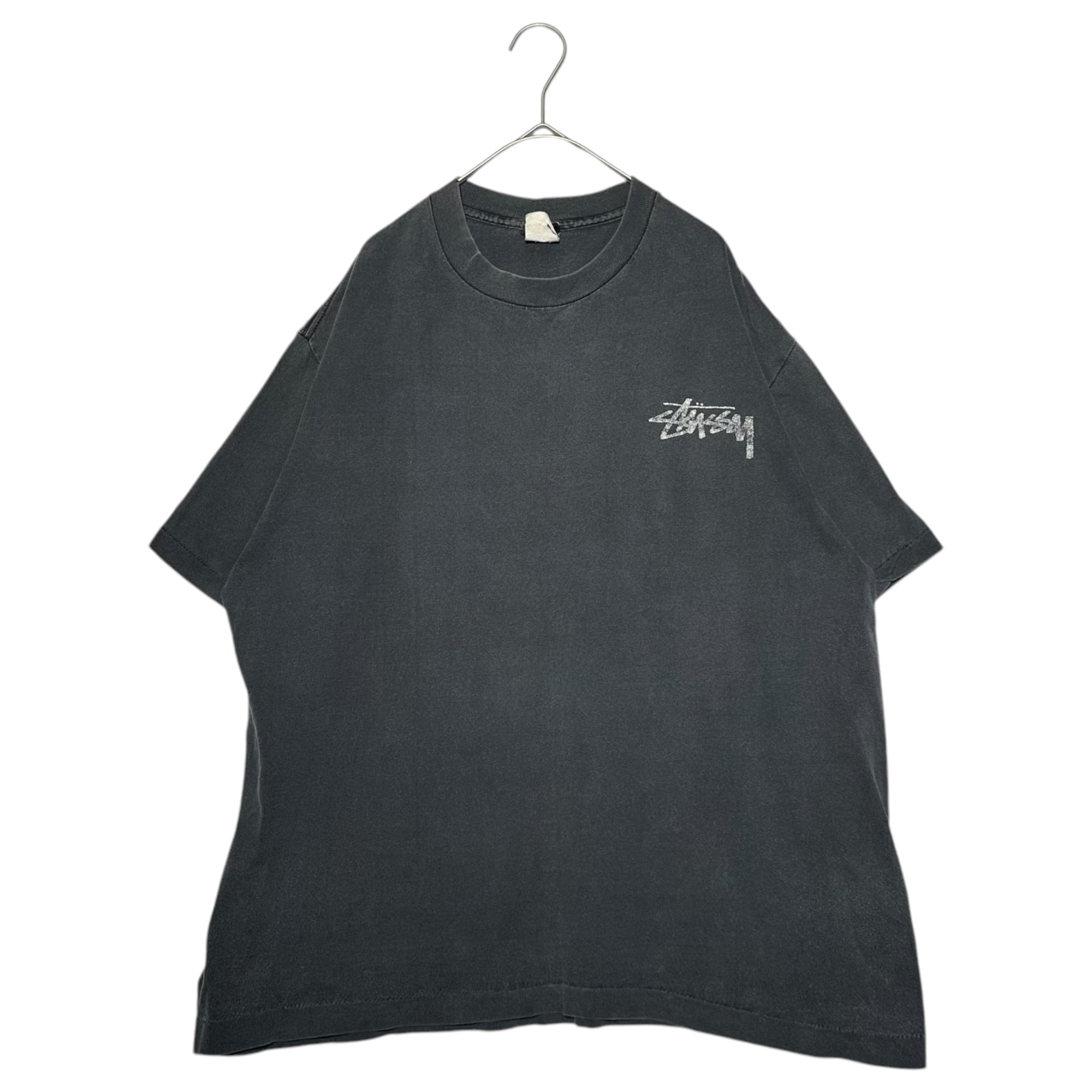STUSSY(ステューシー) 80's Circle Rasta Color Logo Vintage T-Shirt サークル ラスタカラー ロゴ ヴィンテージ Tシャツ 表記消え(M程度) ブラック 80年代 2枚黒タグ