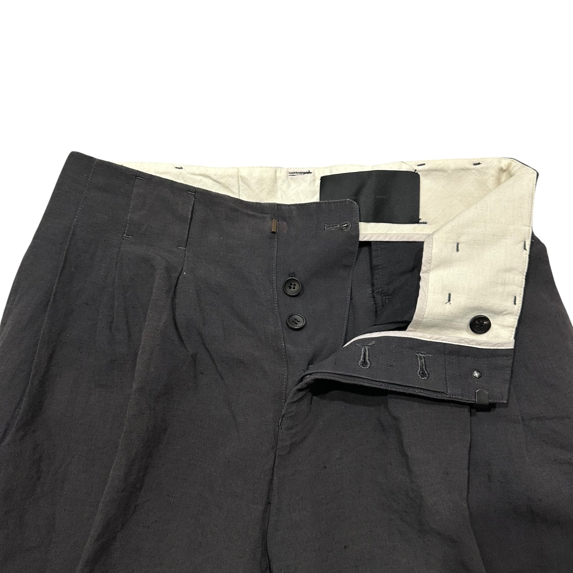 The Viridi-anne(ザヴィリディアン) Co/Li 2-Pleat Cropped Trousers コットン リネン 2タック クロップド スラックス VI-2188-04 1 グレー