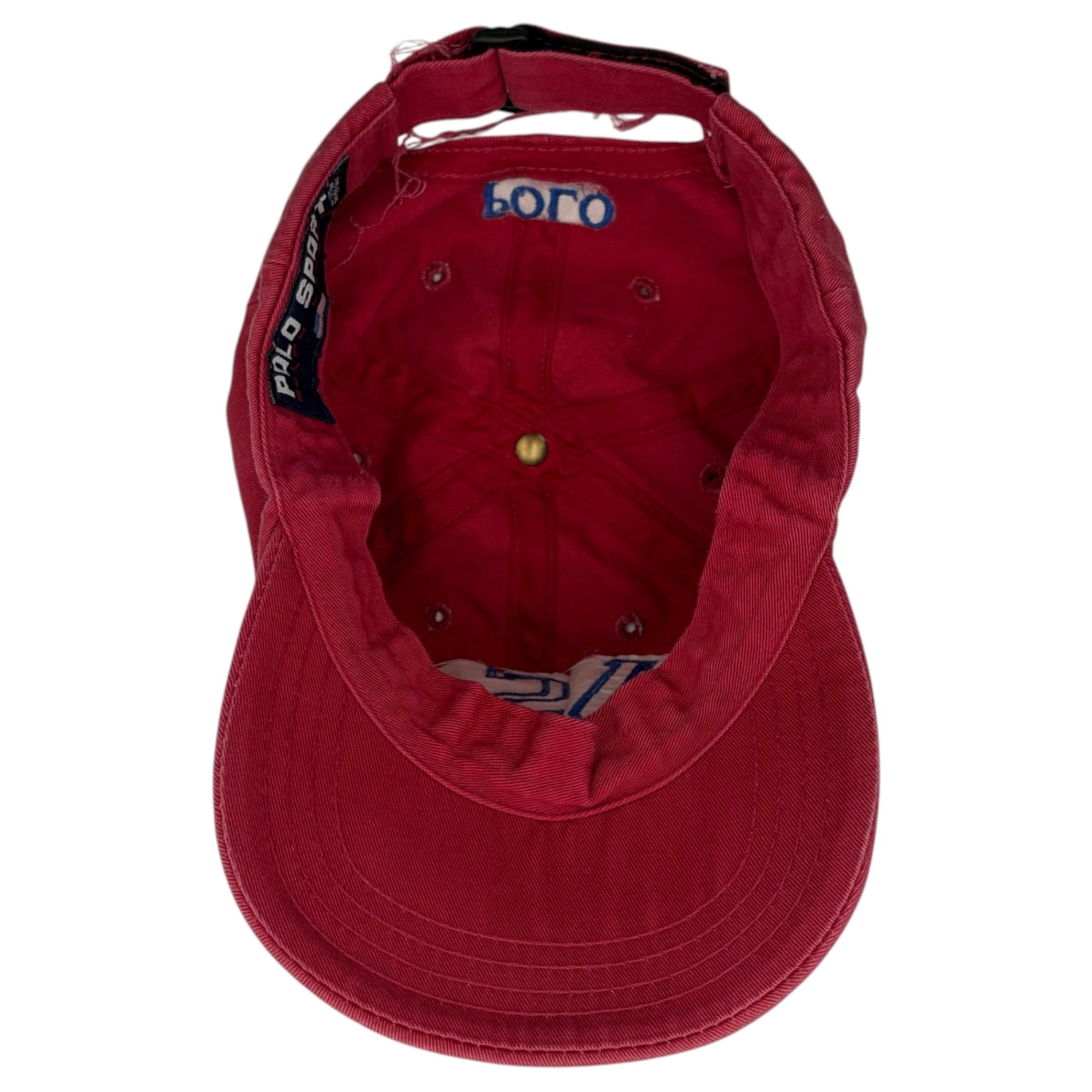 POLO SPORT(ポロスポーツ) 90's USA Logo Cap USA製 ロゴ キャップ レッド 90年代 ヴィンテージ
