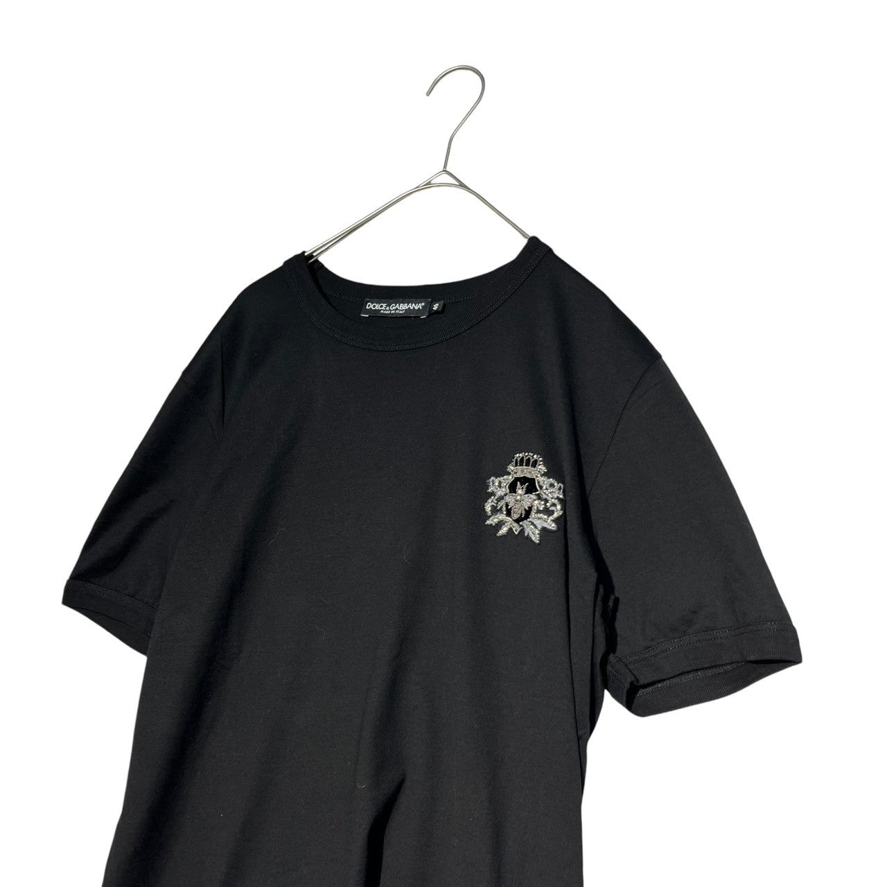DOLCE&GABBANA(ドルチェ&ガッバーナドルガバ) Bee emblem patch T-shirt 蜂 エンブレム ワッペン Tシャツ G8FL6T G7FDV 46(M程度) ブラック