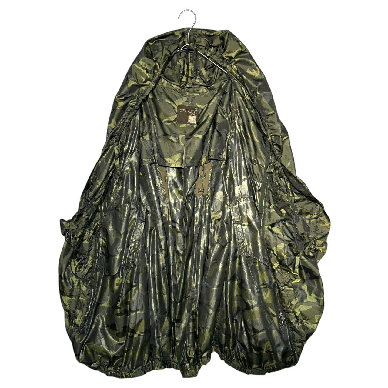 MARITHE FRANCOIS GIRBAUD(マリテフランソワジルボー) 00's Camo Nylon Gimmick Mod Coat カモ ナイロン ギミック モッズ コート F5-7214 S グリーン Y2K アーカイブ