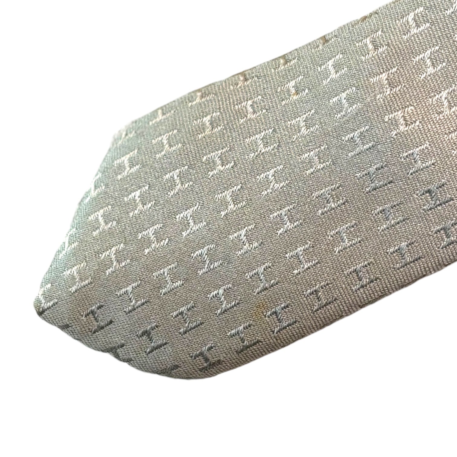 HERMES(エルメス) H Logo All-Over Pattern Silk Tie Hロゴ 総柄 シルク ネクタイ グレー