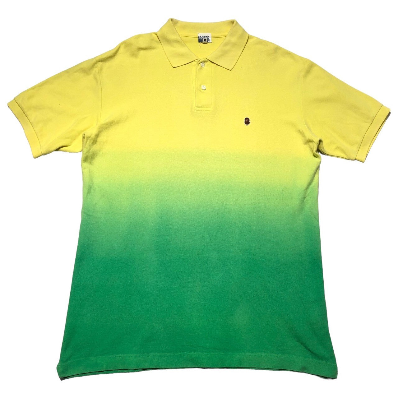 BAPE by A BATHING APE(ベイプバイアベイシングエイプ) 00's gradient polo shirt グラデーションポロシャツ L イエロー×グリーン