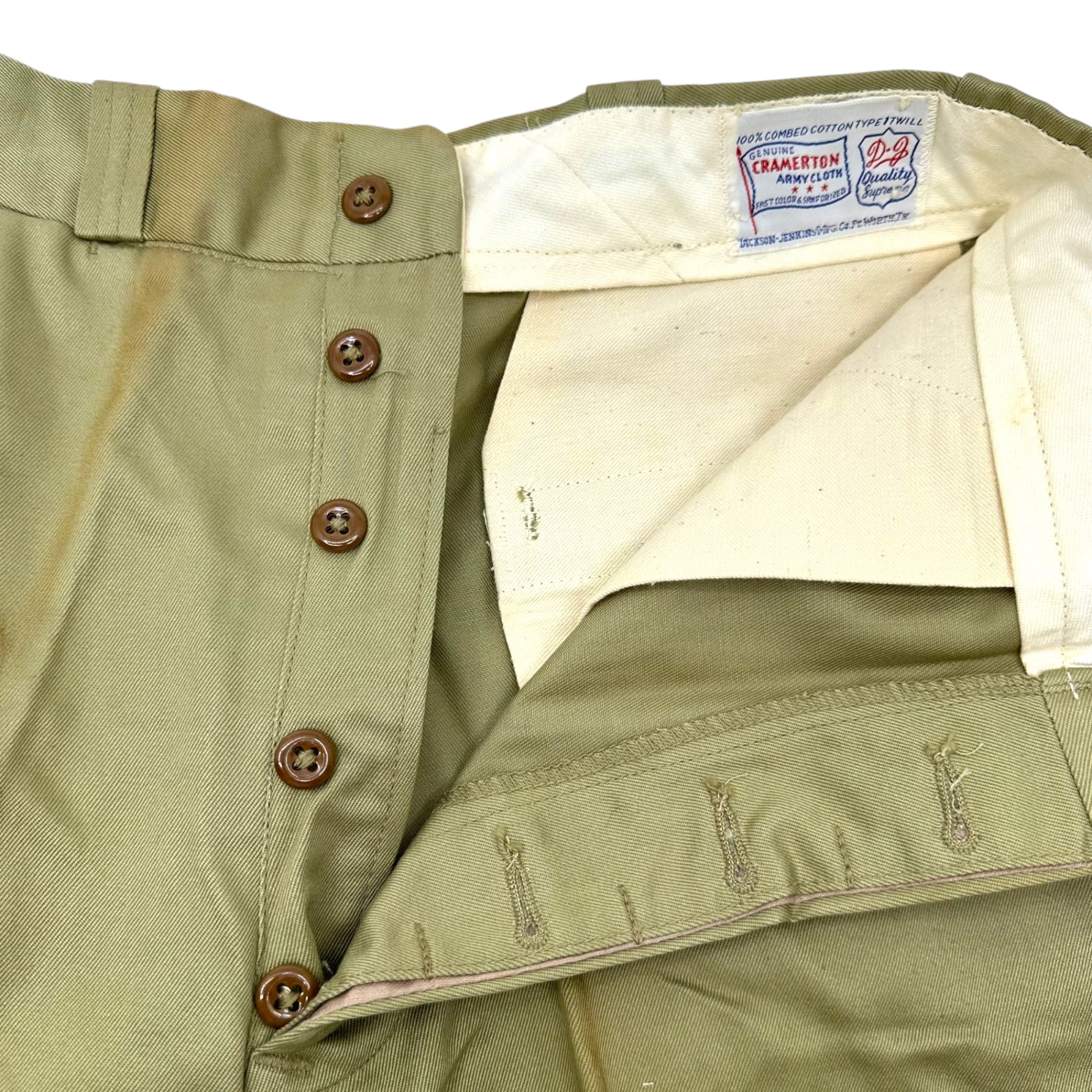 GALEY & LORD(ゲイリーアンドロード) 60's CRAMERTON ARMY CLOTH クレーマートン アーミー クロス チノ パンツ 30/30 ベージュ 60年代 ヴィンテージ チノパン