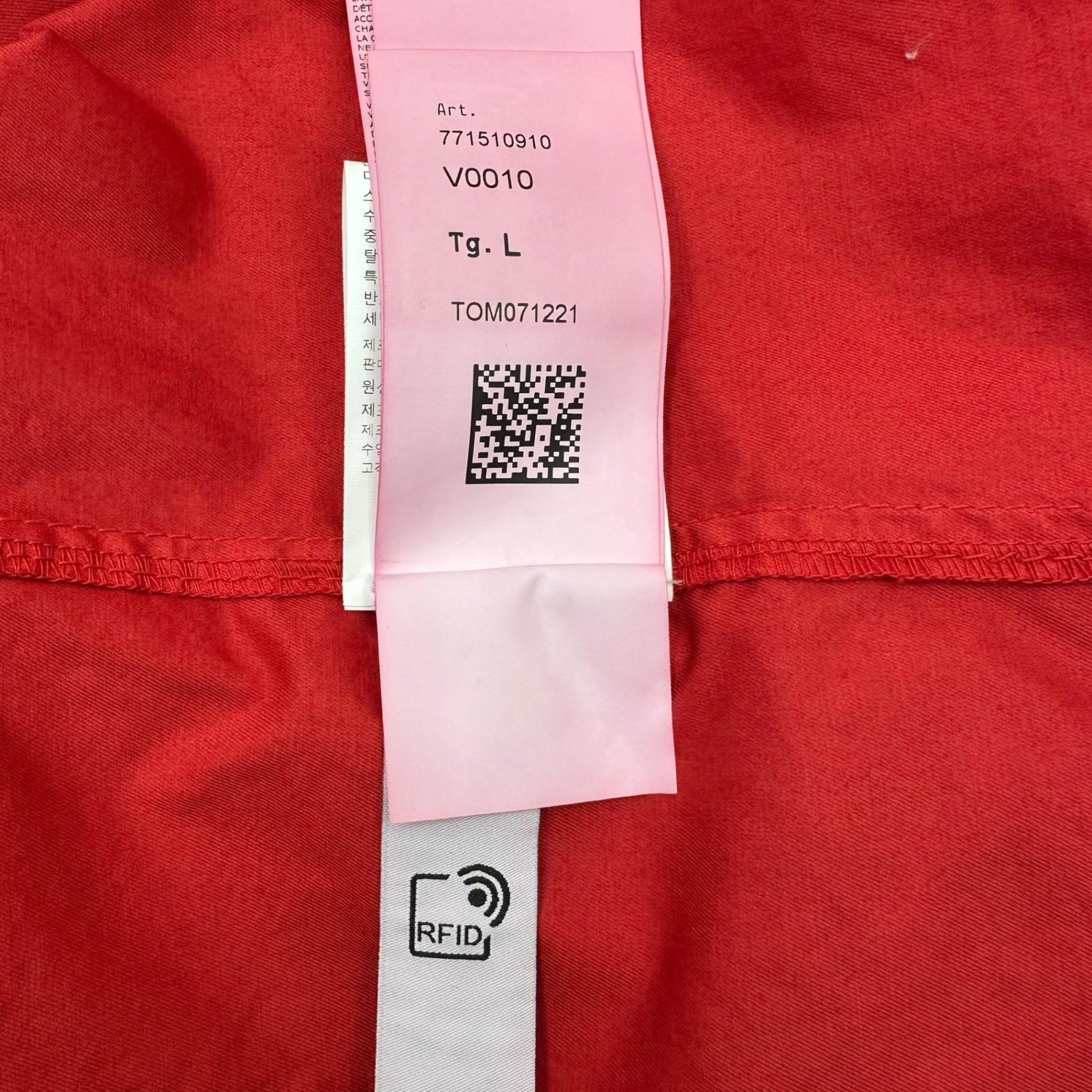 STONE ISLAND(ストーンアイランド) 22AW Patch Pocket Overshirt ポケット ジップ アップ シャツ ジャケット 771510910 L レッド