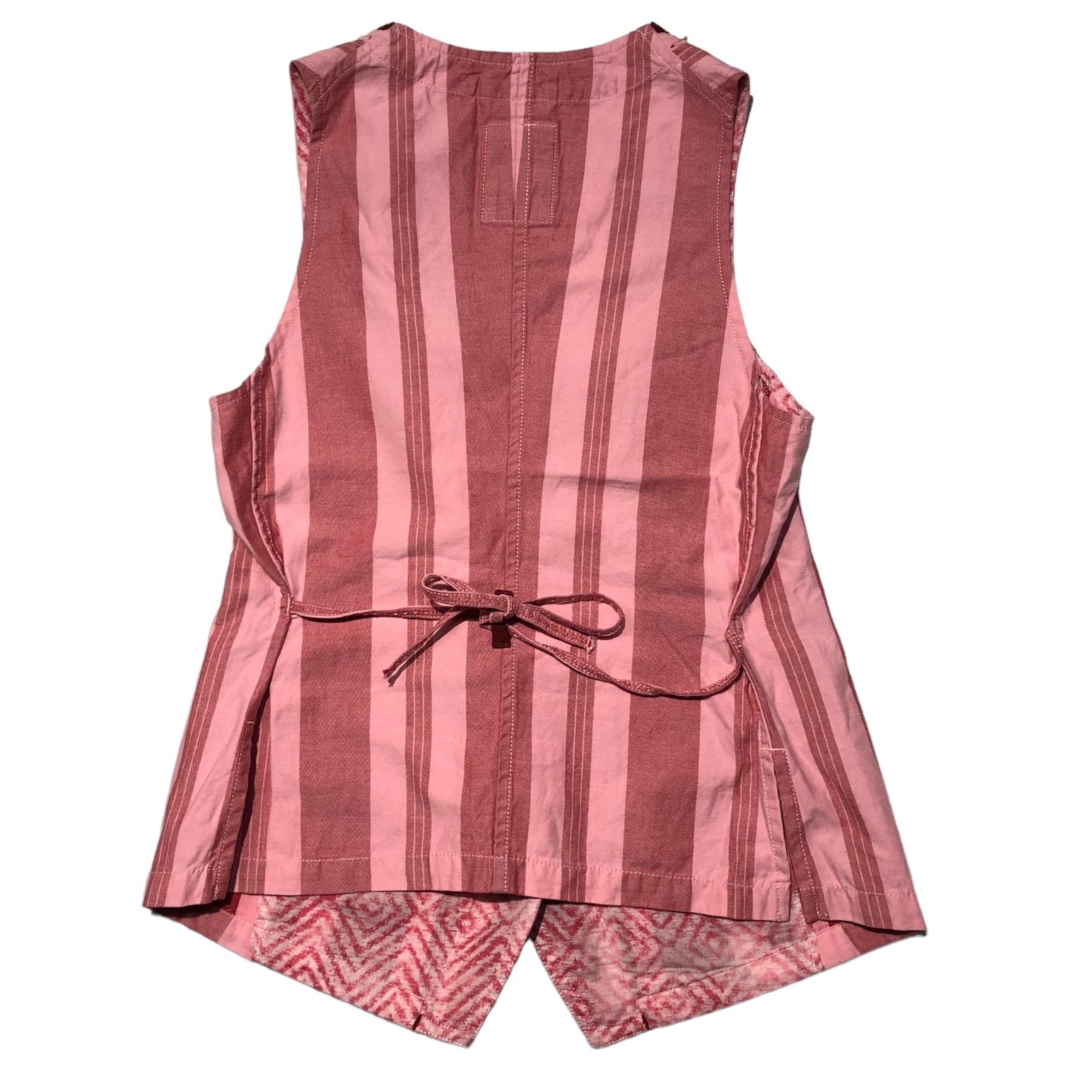 MARITHE FRANCOIS GIRBAUD(マリテフランソワジルボー) 00's striped gilet ストライプ ジレ F6-4164 M ピンク×レッド Y2K ベスト ギミック