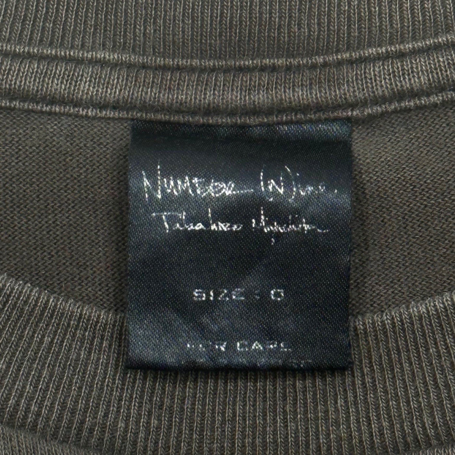 NUMBER (N)INE(ナンバーナイン) 2004AW ”GIVE PEACE A CHANCE” Distressed T-shirt ダメージ加工 Tシャツ 0 ブラウン 00's