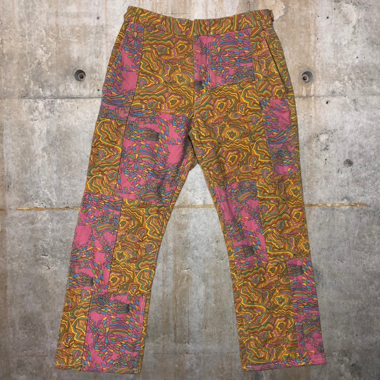 COMME des GARCONS HOMME PLUS EVER GREEN(コムデギャルソンオムプリュスエバーグリーン) 08SSサイケ期復刻パンツ PA-P203 S オレンジ×ピンク AD2007