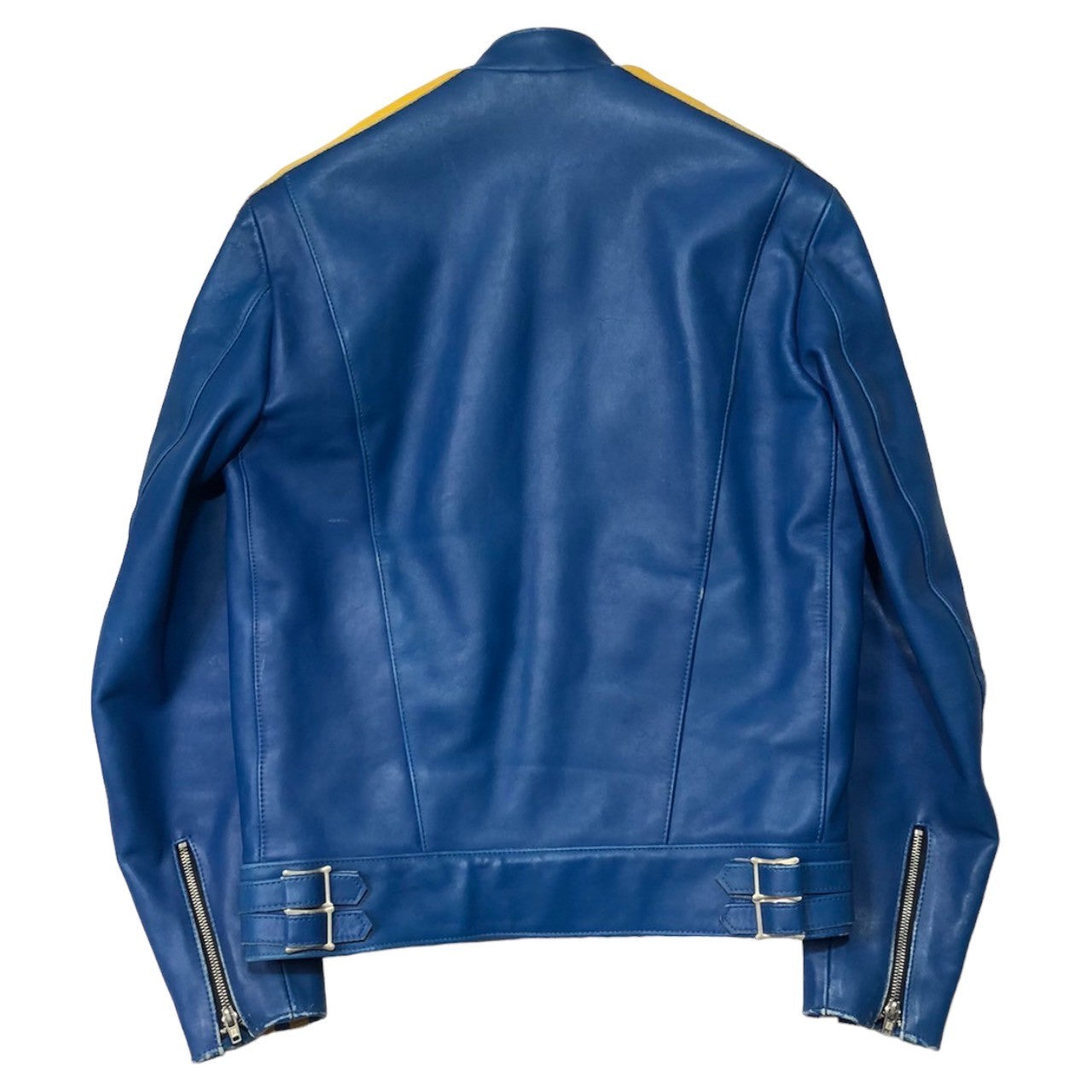 LEWIS Leathers(ルイスレザー) Twin stripes Super Sportsman ツイン ストライプス スーパー スポーツマン ライダース ジャケット レザー SIZE 38(S~M程度) ブルー×イエロー