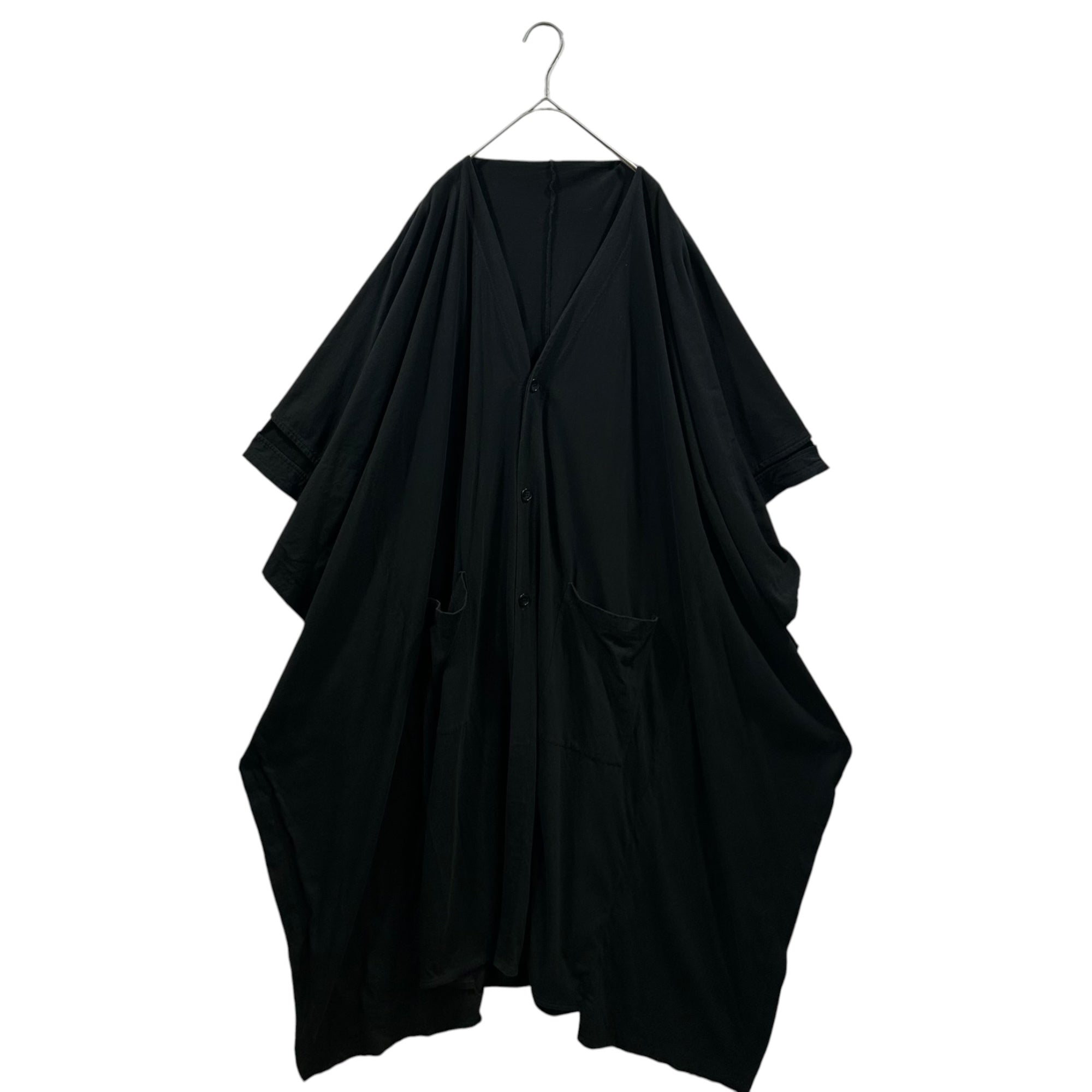 Ground Y(グラウンドワイ) Half-Sleeve Kimono Long Cardigan ハーフスリーブ 着物 ロング カーディガン GW-T22-040 1 ブラック