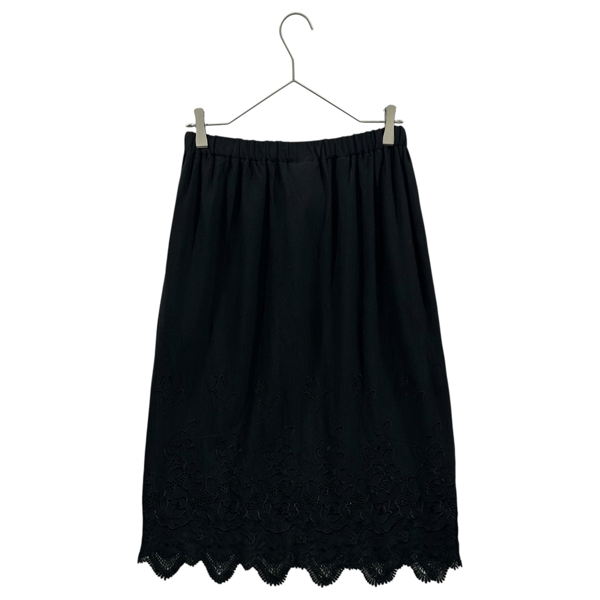 robe de chambre COMME des GARCONS(ローブドシャンブルコムデギャルソン) 2001AW Botancial Embroidered Easy Wool Skirt ボタニカル 刺繍 イージー ウール スカート RC-T005 FREE ブラック AD2001