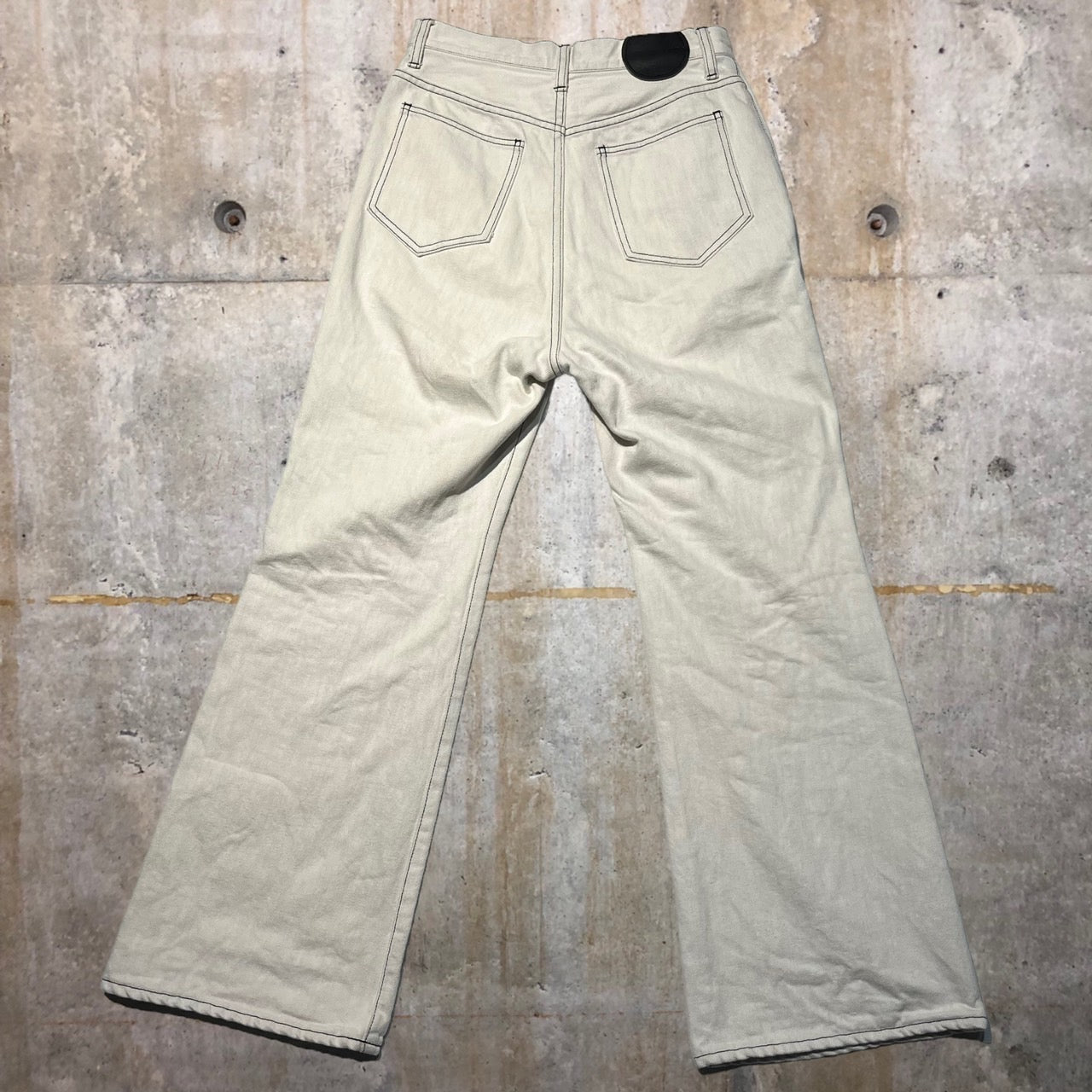 BELPER(ベルパー) 5ポケット フレア デニム ワイド パンツ 0912-1518 1(Sサイズ程度) ホワイト