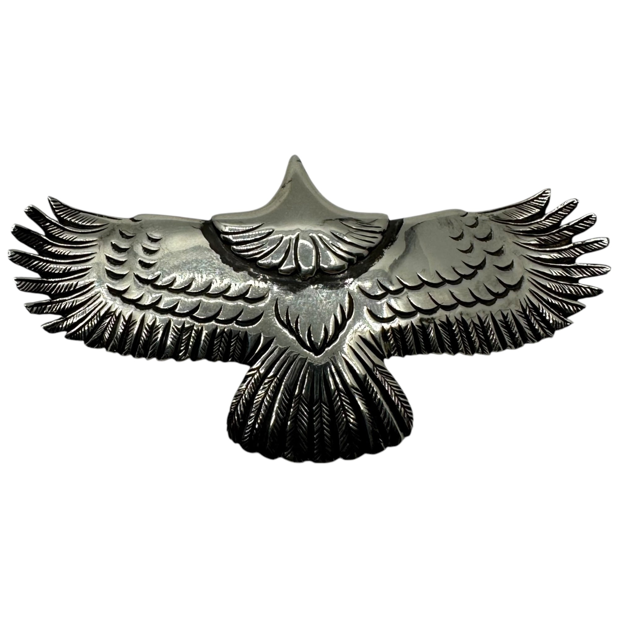 KENSHIRO(ケンシロウ) Japanese Engraving Large Eagle 金銀 和彫り 大 イーグル ペンダントトップ シルバー 重さ約41.5g