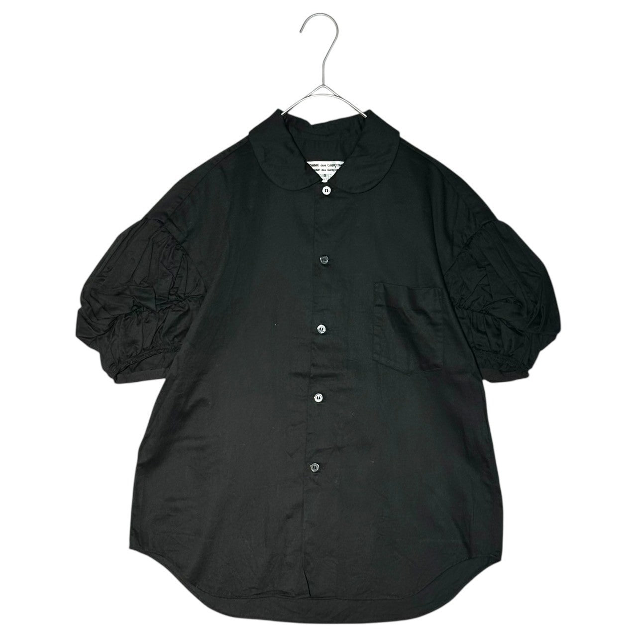 COMME des GARCONS COMME des GARCONS(コムデギャルソンコムデギャルソン) 13SS Blouse shirt with gathered sleeves and round collar 袖ギャザー 丸襟 ブラウスシャツ Rk-B007 S ブラック AD2012