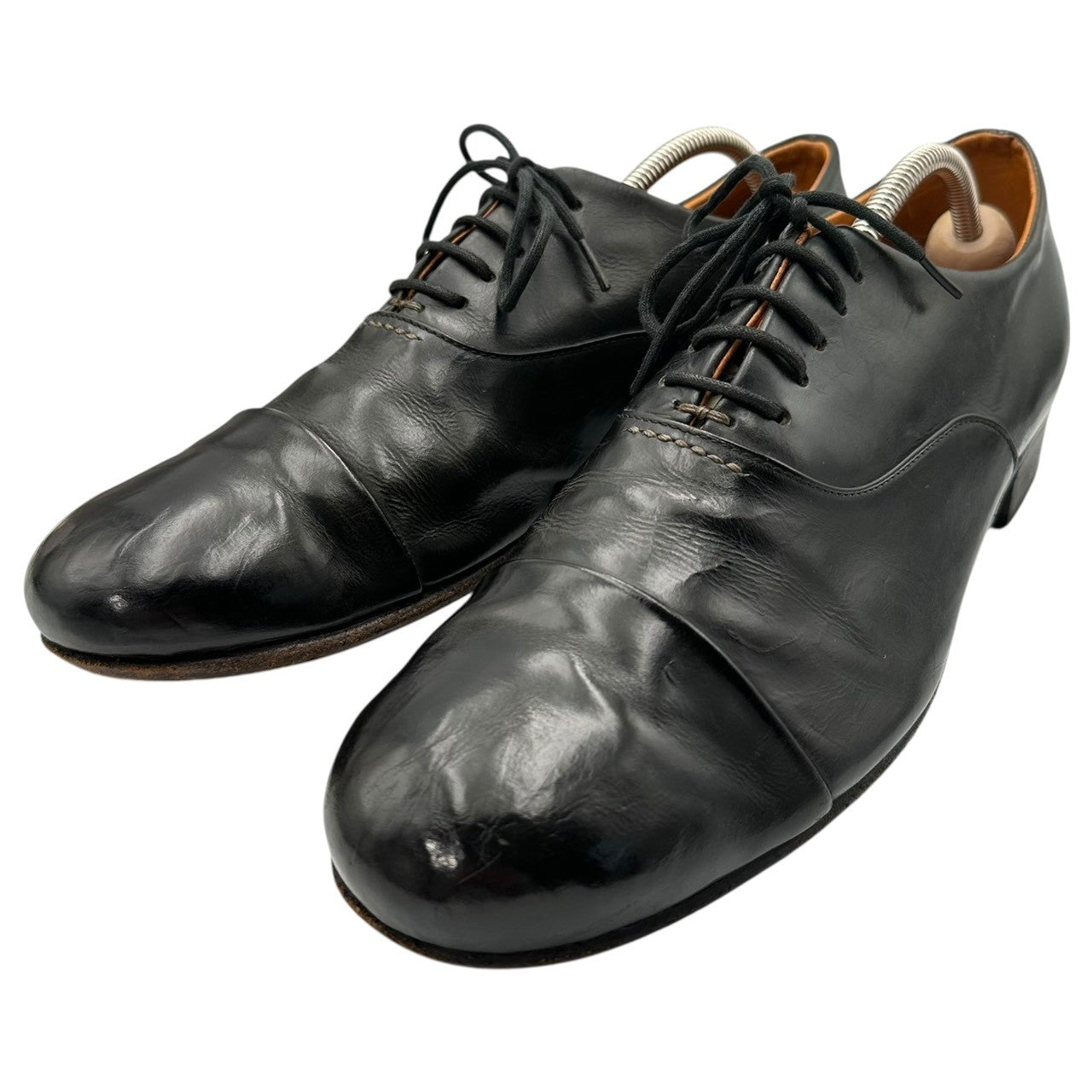 凸&凹(デコアンドボコ) Cap-toe leather shoes キャップトゥ レザー シューズ 26cm ブラック 革靴 ストレート