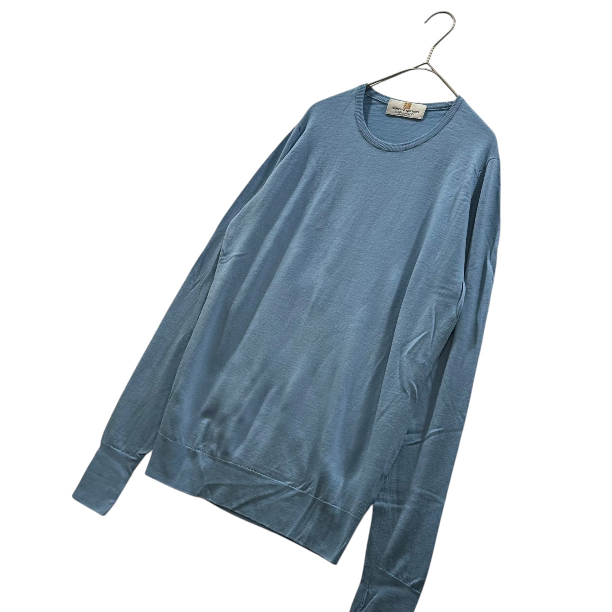JOHN SMEDLEY×uniform experiment(ジョンスメドレー×ユニフォームエクスペリメント) CREW NECK KNIT クルーネック ニット UE-134142 2 スカイブルー