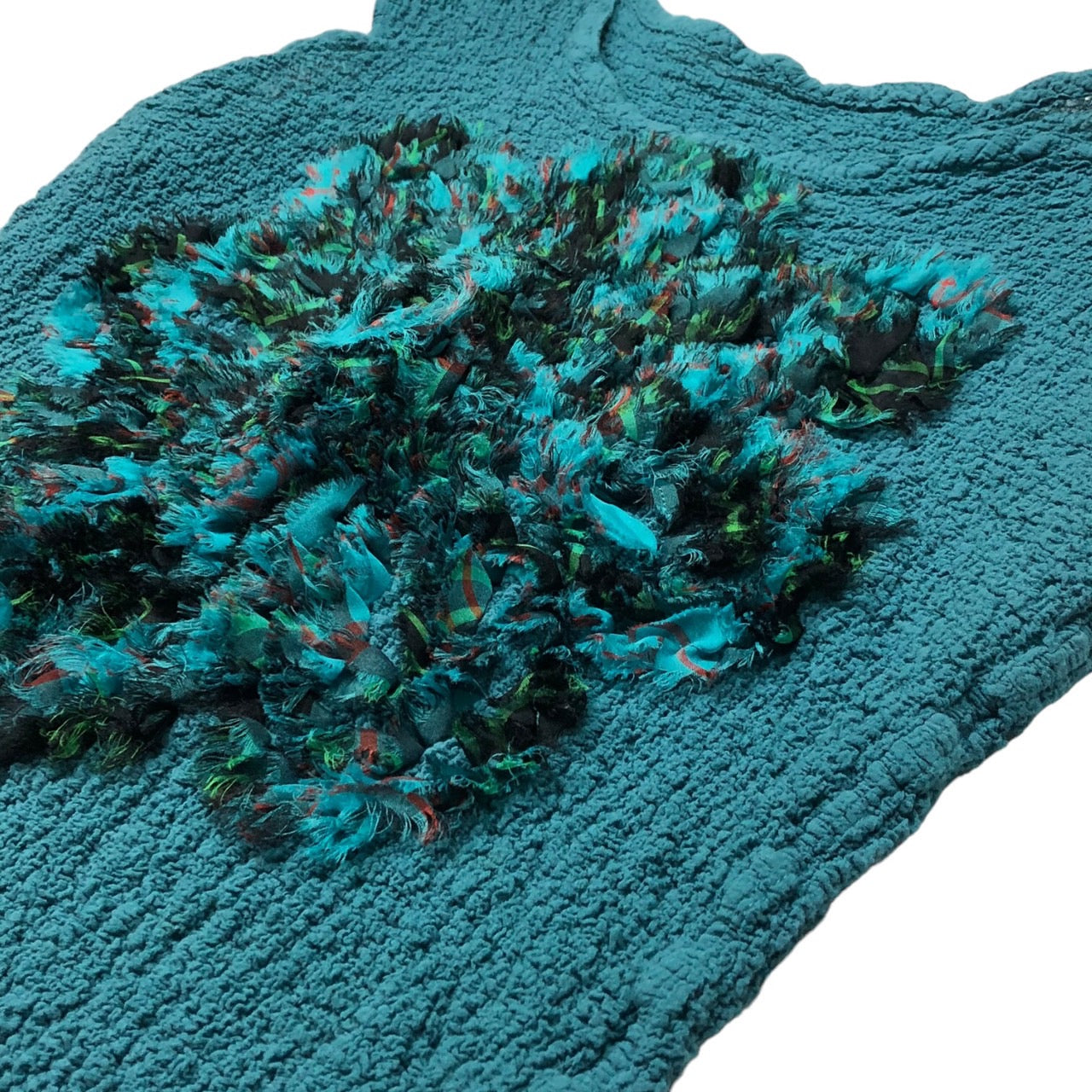 me ISSEY MIYAKE(ミーイッセイミヤケ) センターフリルノースリーブブラウス MI64FR515 -(FREE) ターコイズブルー